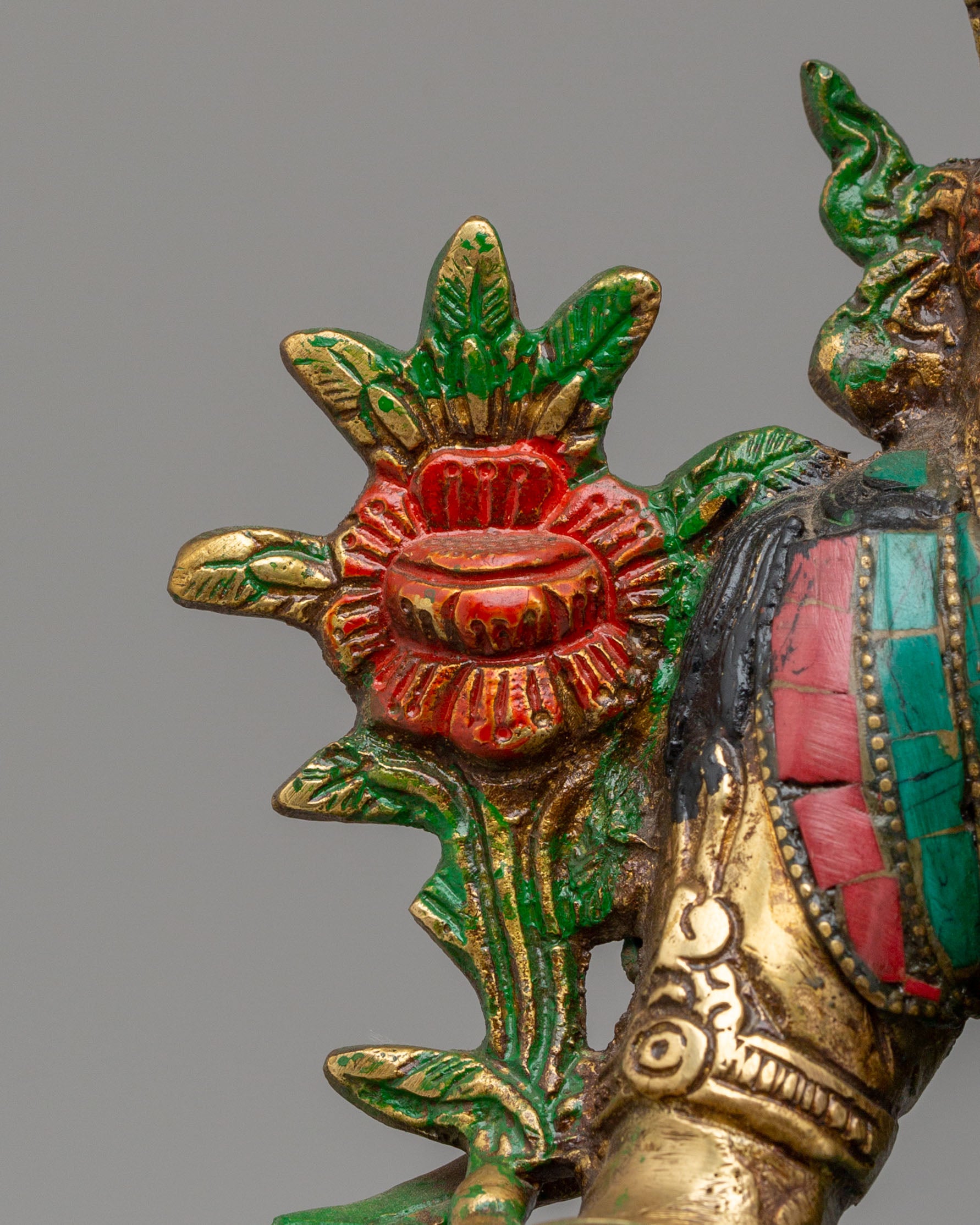 Ceremonial Green Tara Statue | Tibetan Artwork for Rituals