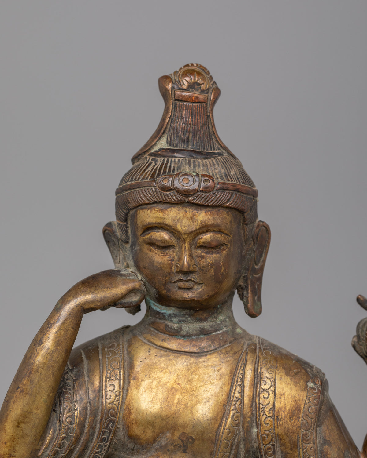 Sacred Nyoirin Kannon Statue | Buddhist Deity Figurine for Spiritual Decor