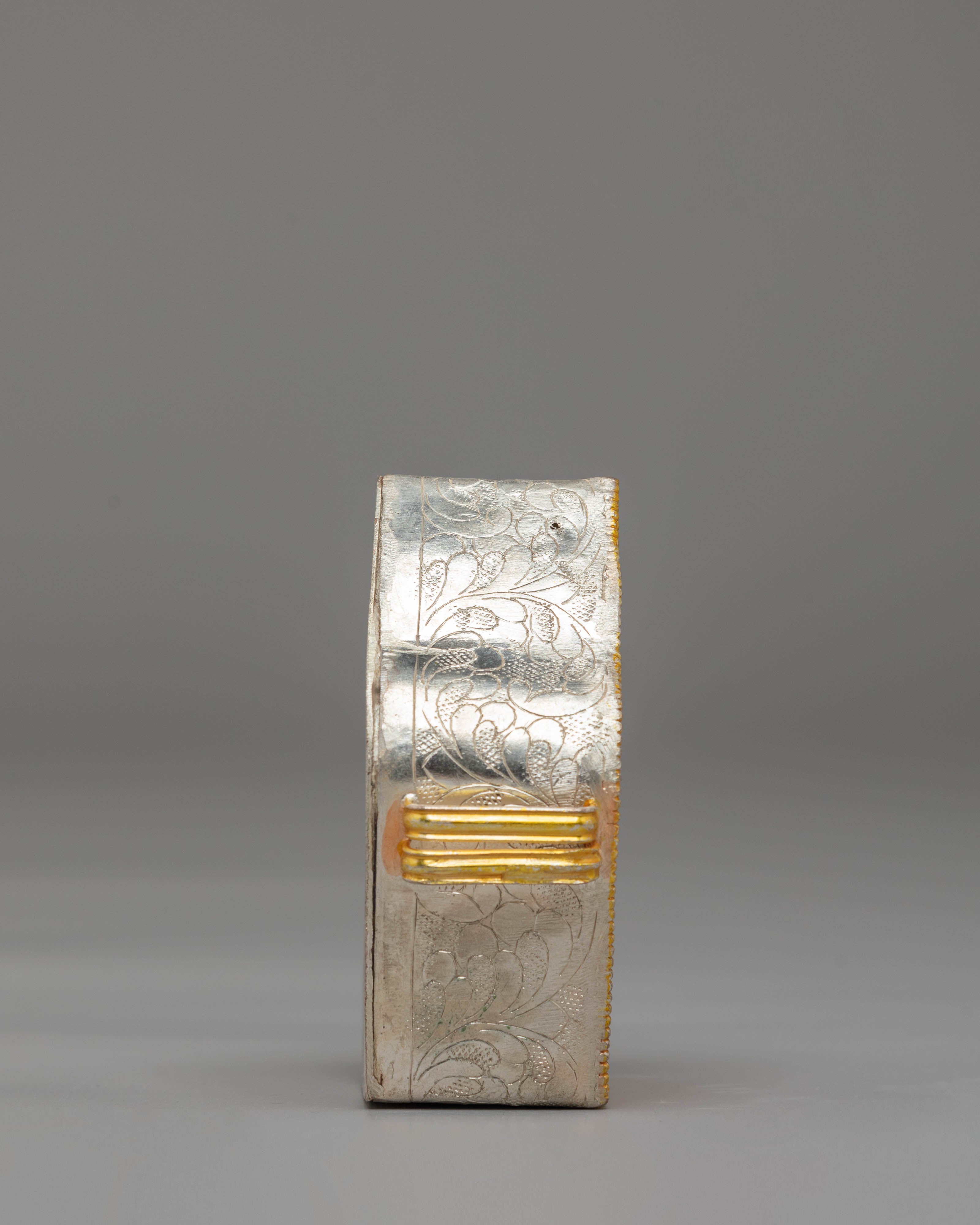 Handcrafted Tibetan Ghau Box | Copper with Electro Gold and Silver Plating