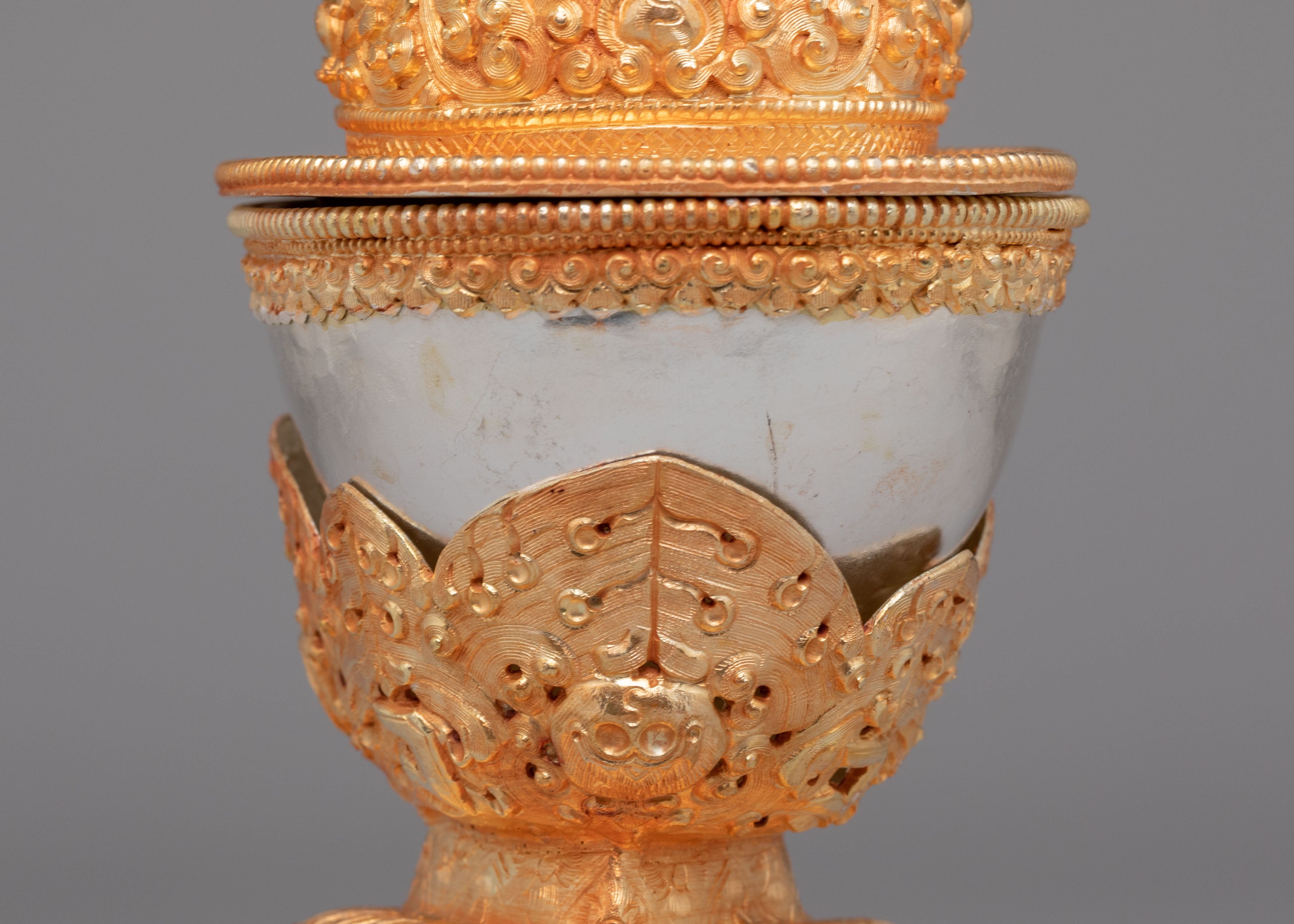 Handcrafted Kapala Ritual Cup | Tibetan Buddhist Offering Vessel