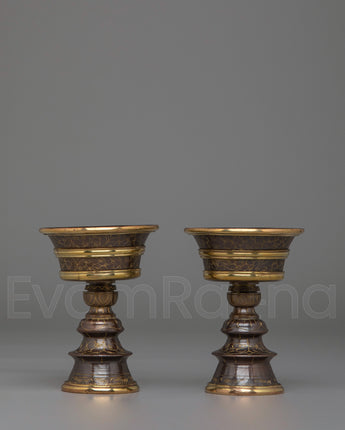 Sacred Tibetan Butter Lamp Set