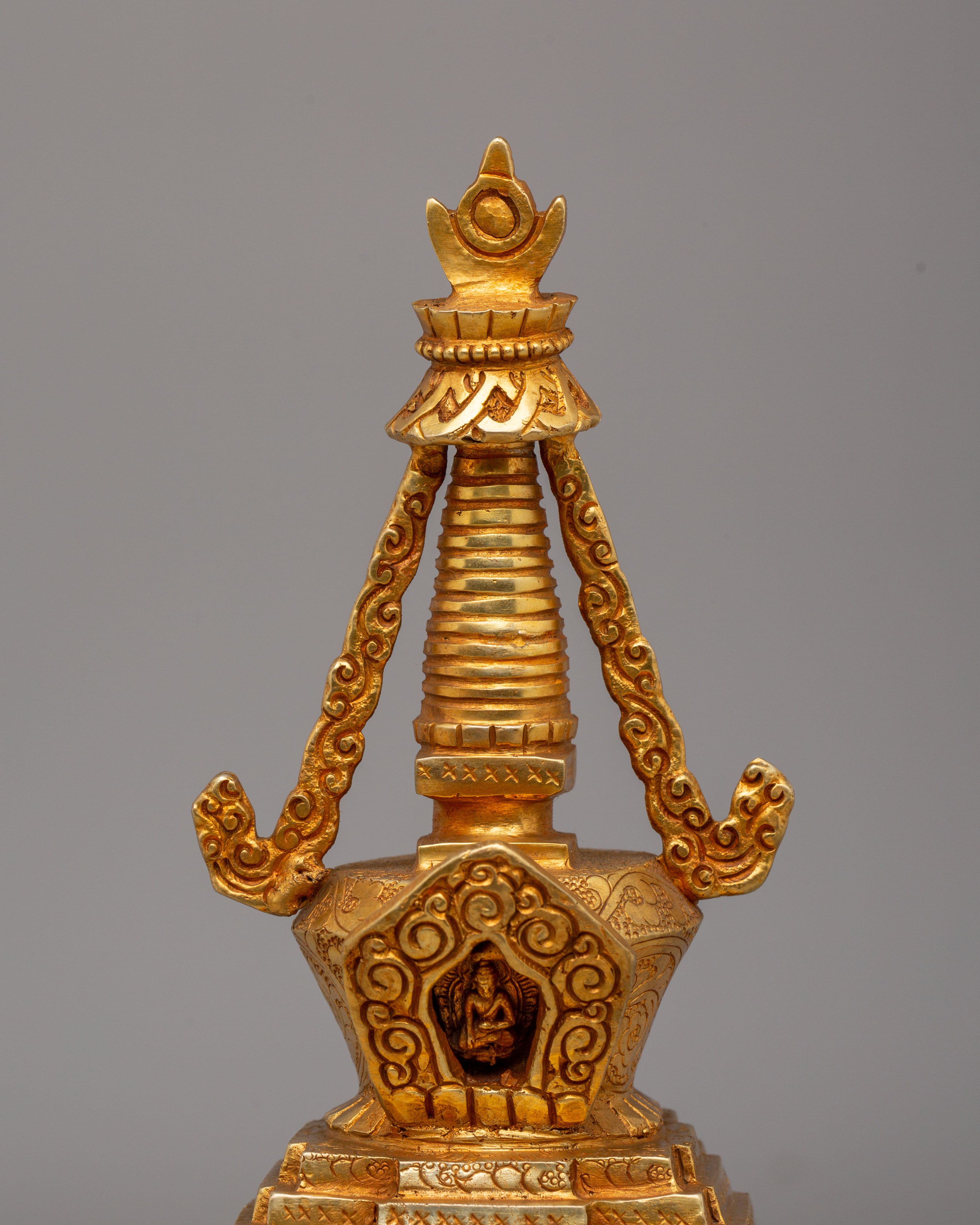 Great Miracles Stupa | Gold-Plated Copper Tibetan Art