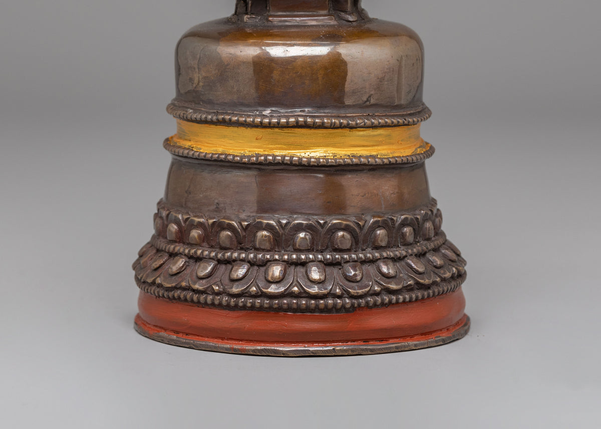 Vajrayana Kadampa Altar Stupa | Oxidized Copper Buddhist Stupa