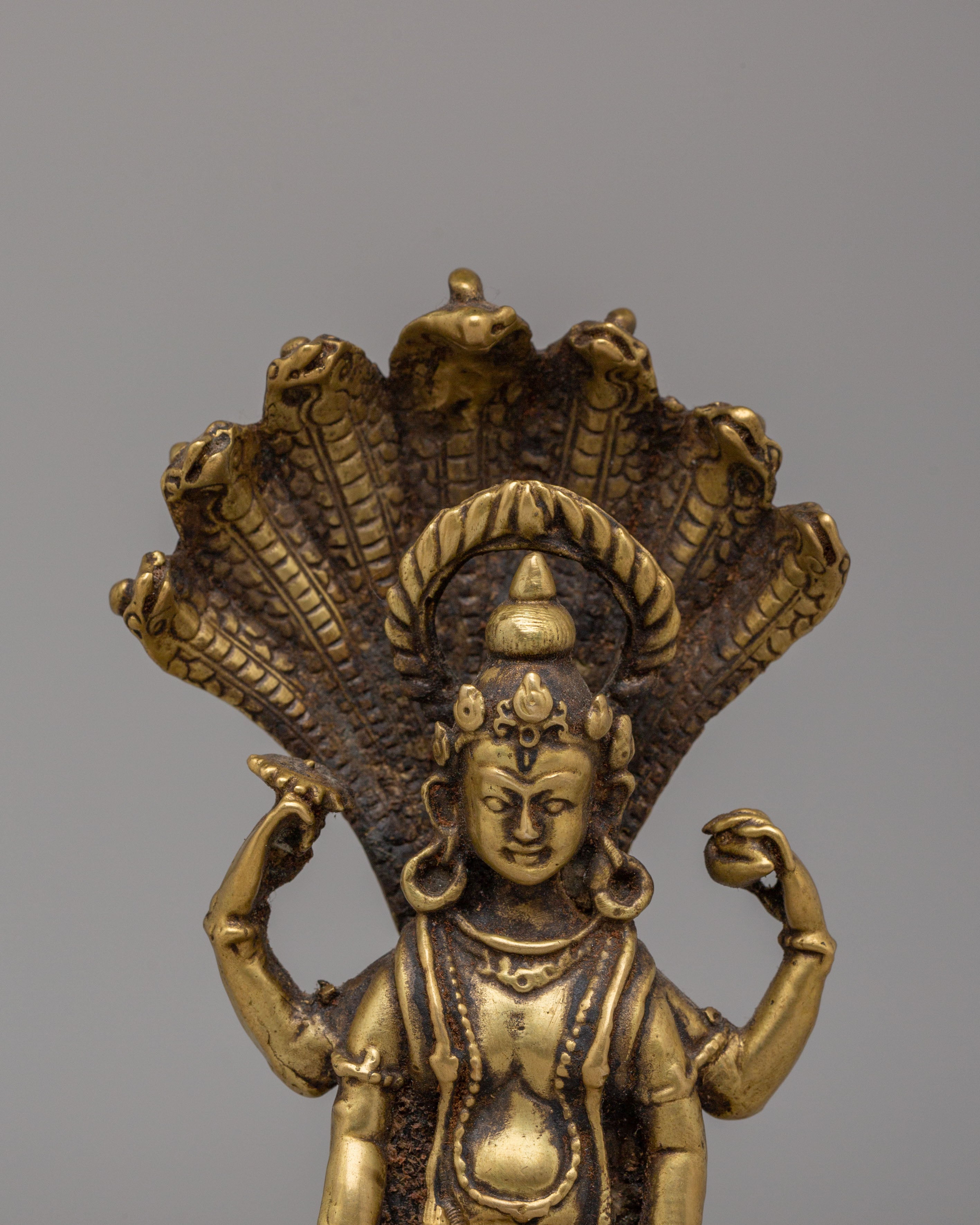 Spiritual Protector Lord Vishnu Statue | Handcrafted Brass Sculpture