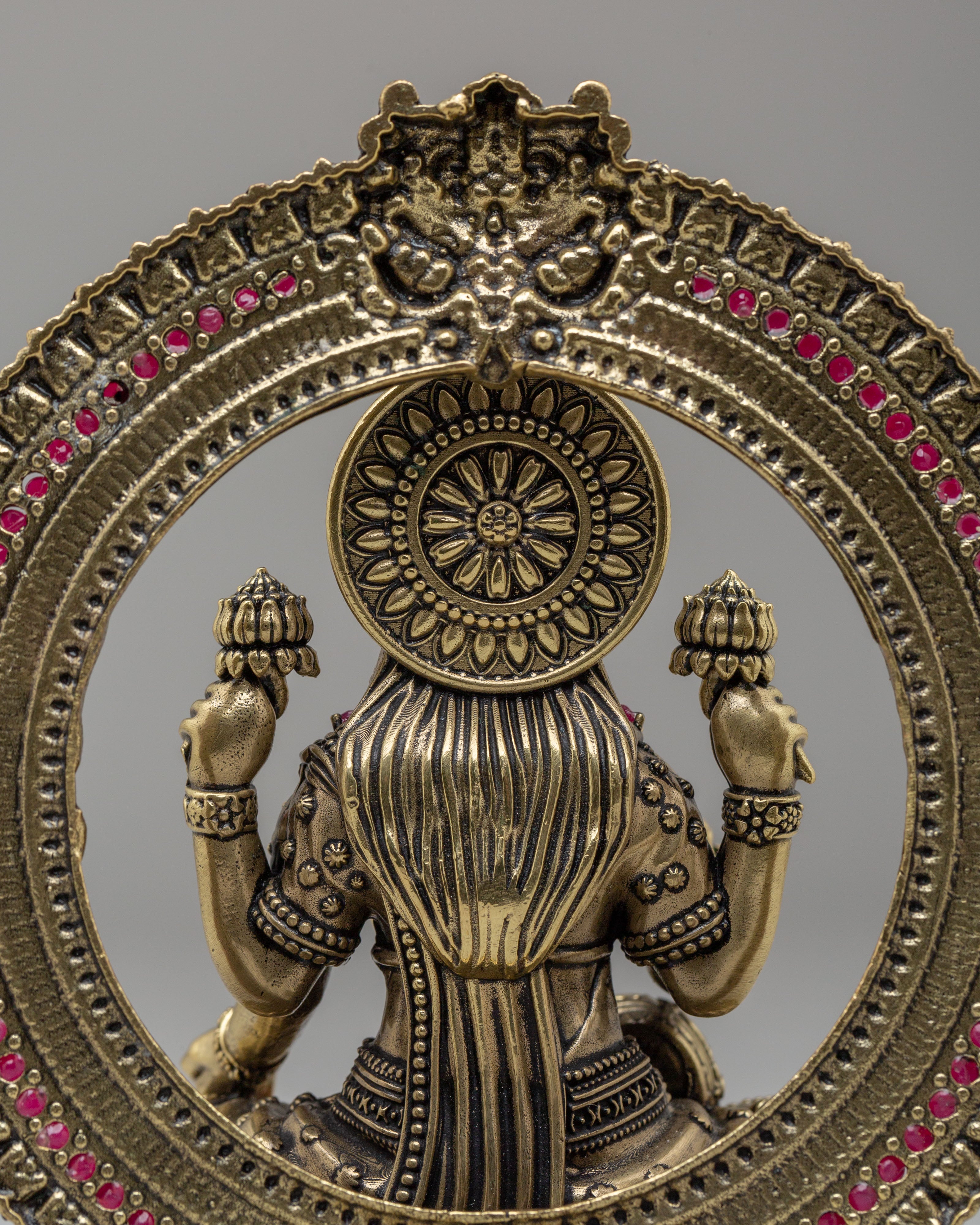 Handcrafted Laxmi Altar Statue | Copper and Bronze Hindu Goddess Sculpture