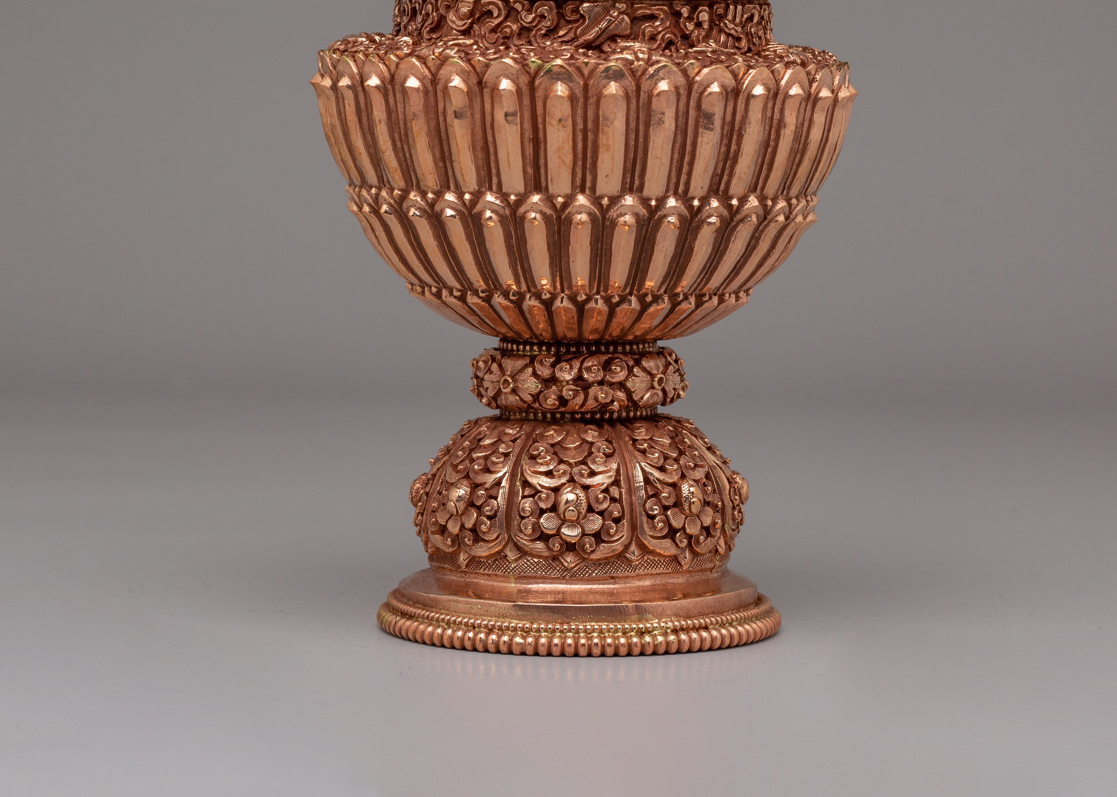 Himalayan Ritual Rice Pot | Buddhist Ceremonial Offering Vessel