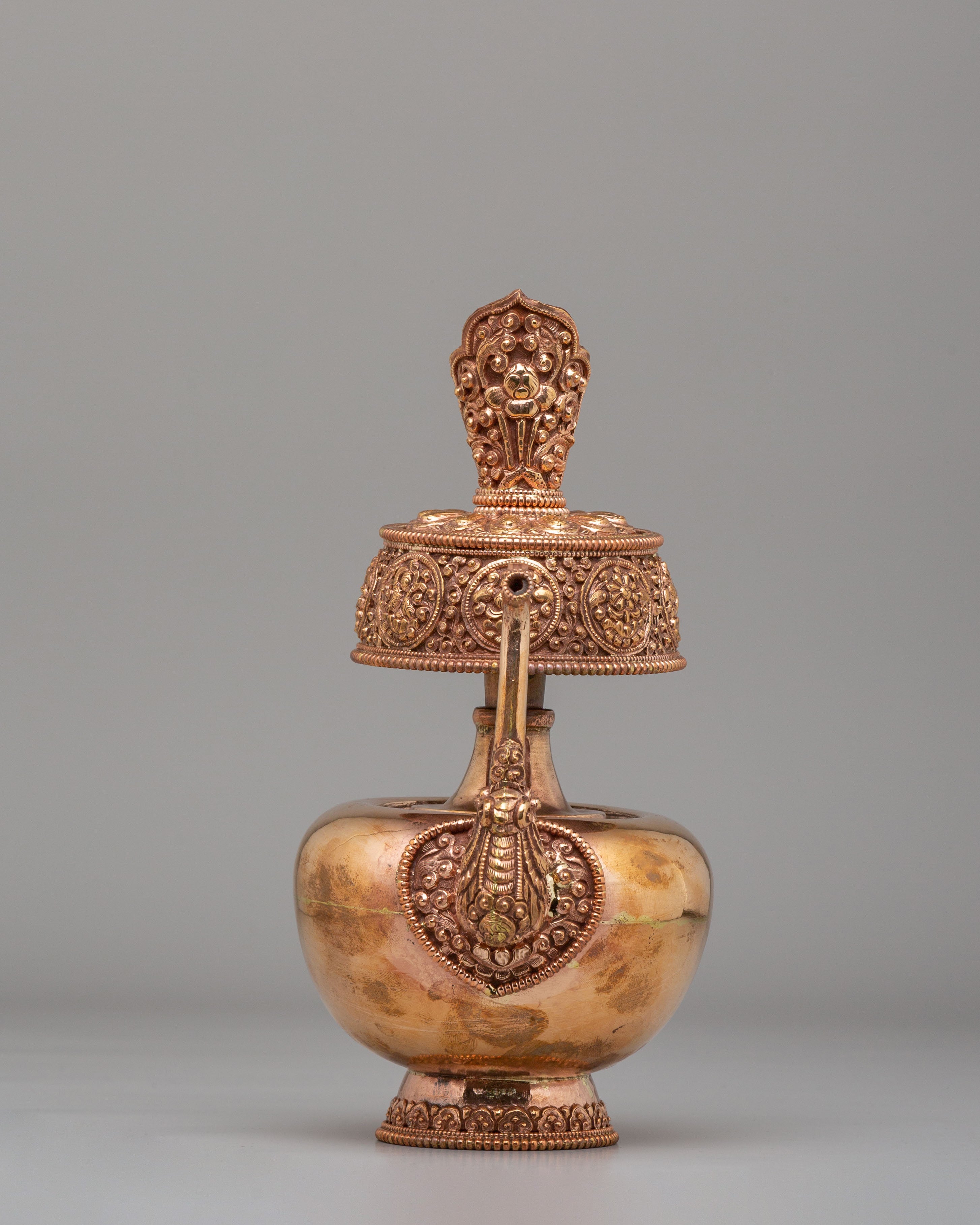 Sacred Tibetan Altar Bhumba Set | Copper Ritual Offering Vessels