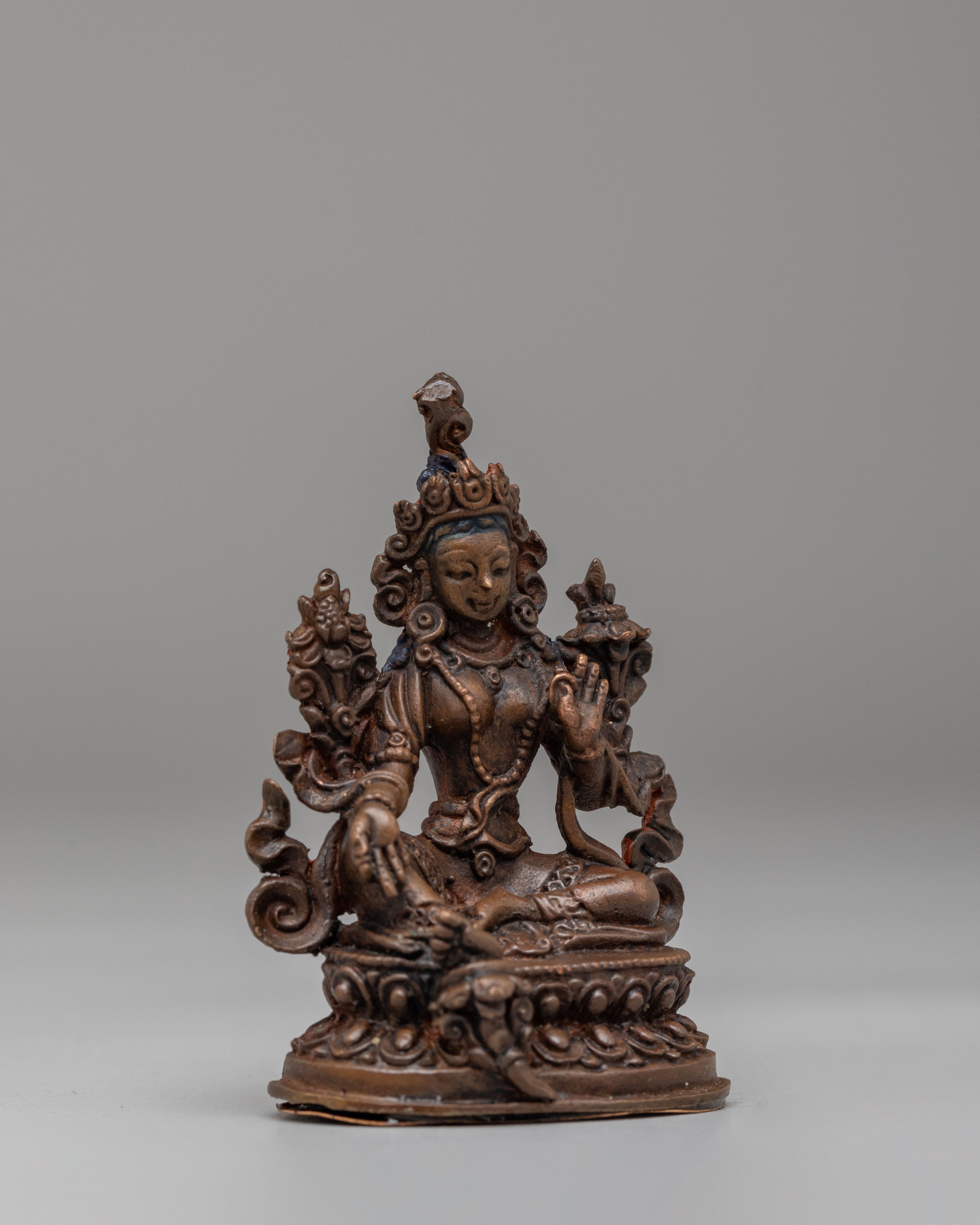 Divine Green Tara Deity Statue | Handcrafted Goddess Sculpture for Spiritual Decor