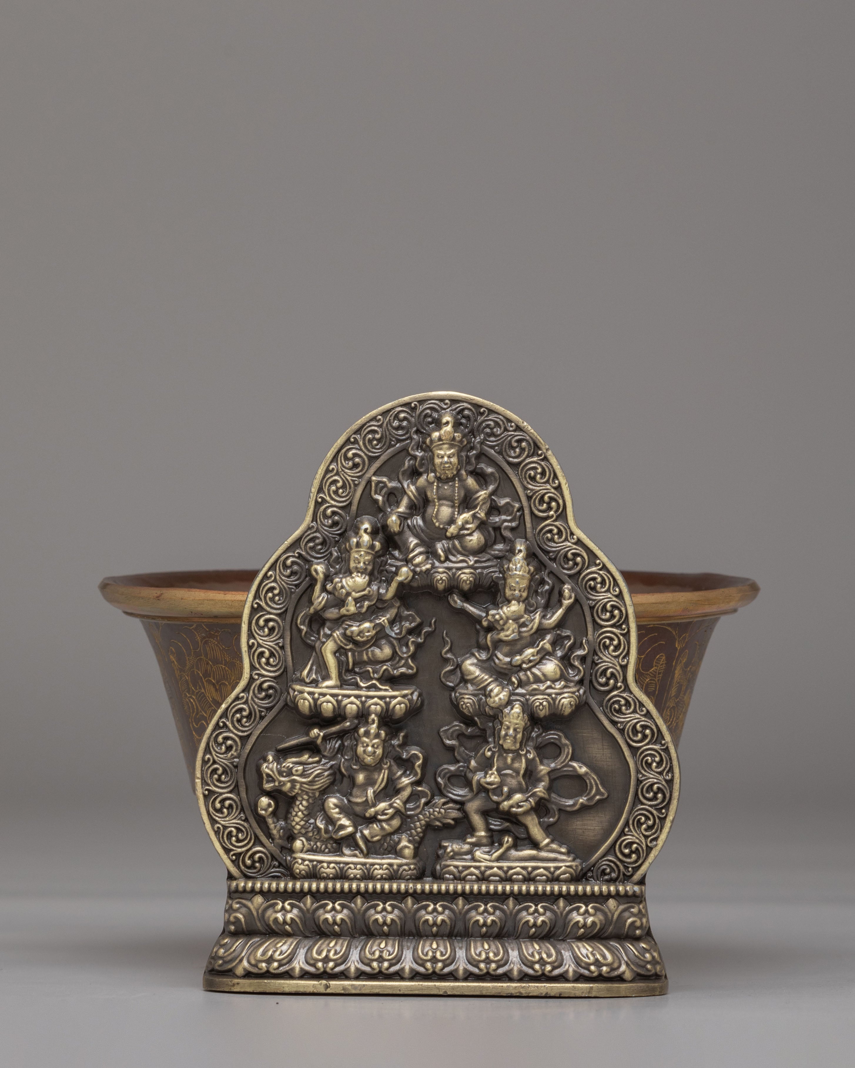 Handcrafted Dzambhala Offering Bowl | Buddhist Wealth Ritual Vessel