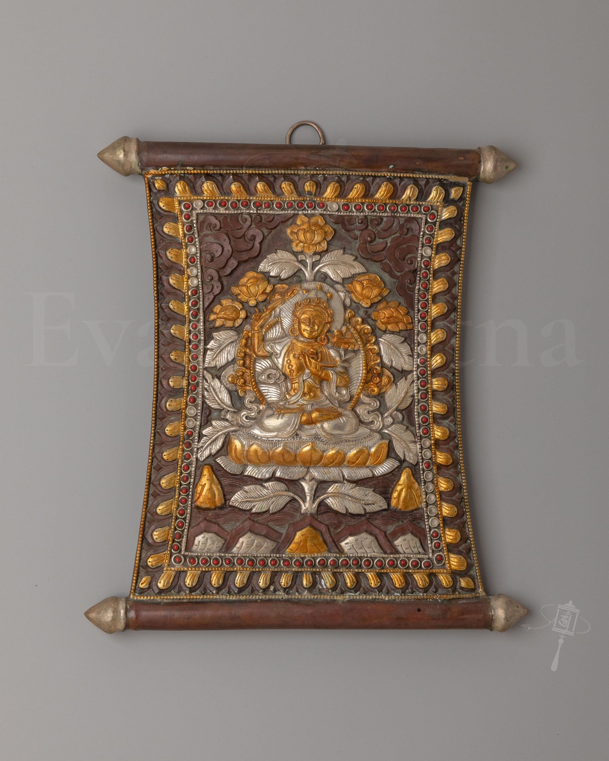 Manjushri Deity Metal Thangka 
