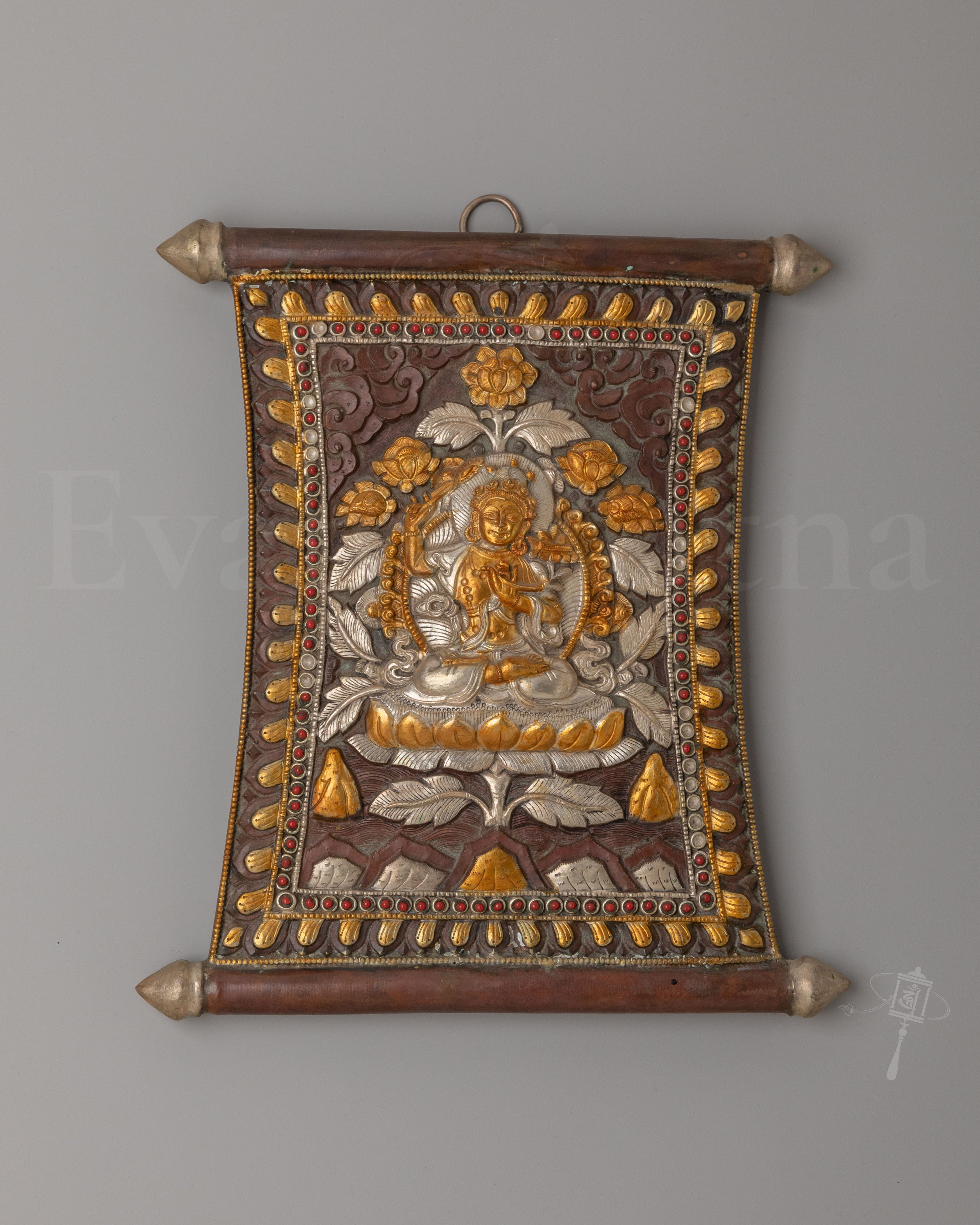 Manjushri Deity Metal Thangka 