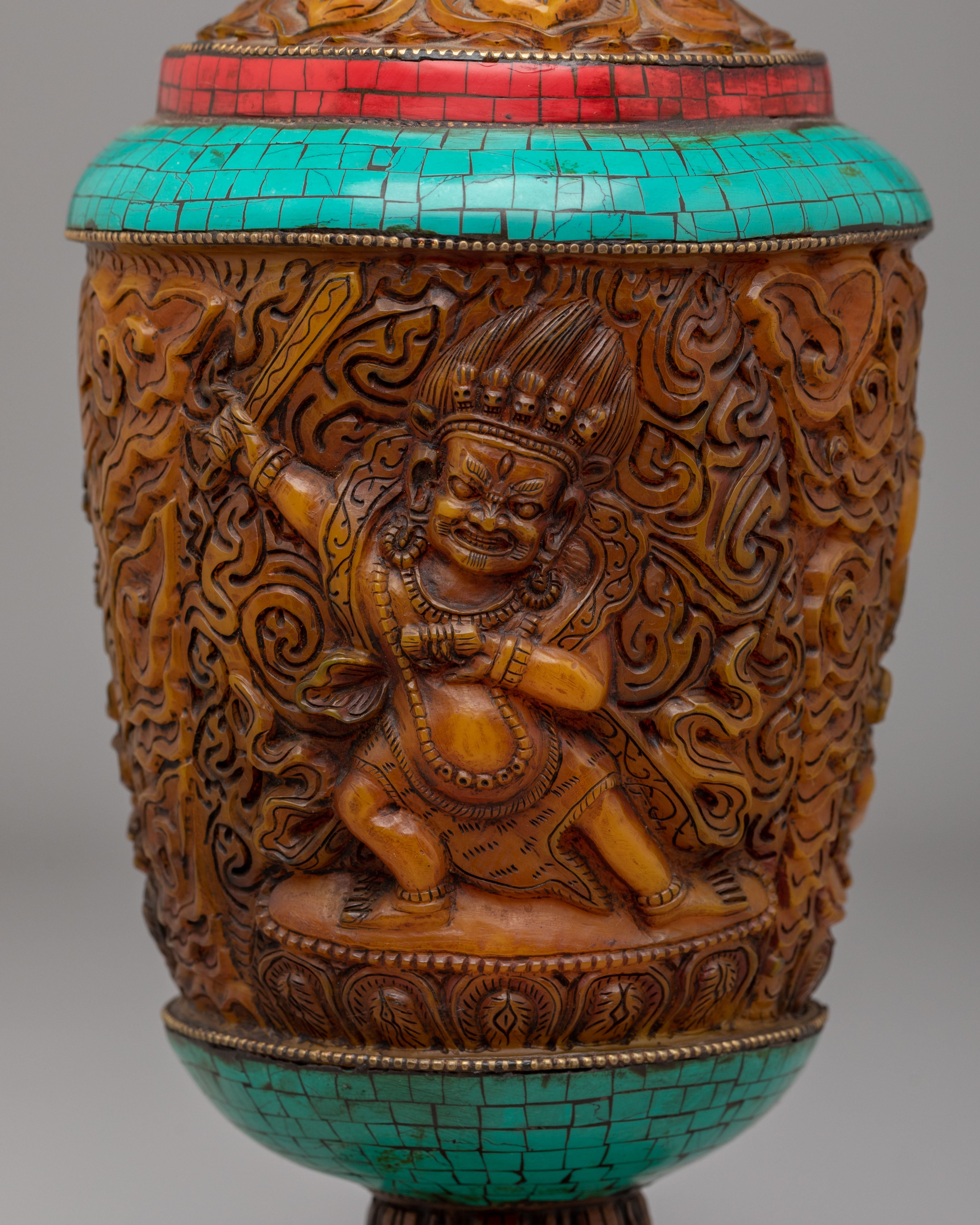 Black Manjushri Flower Vase | Handcrafted Flower Vase