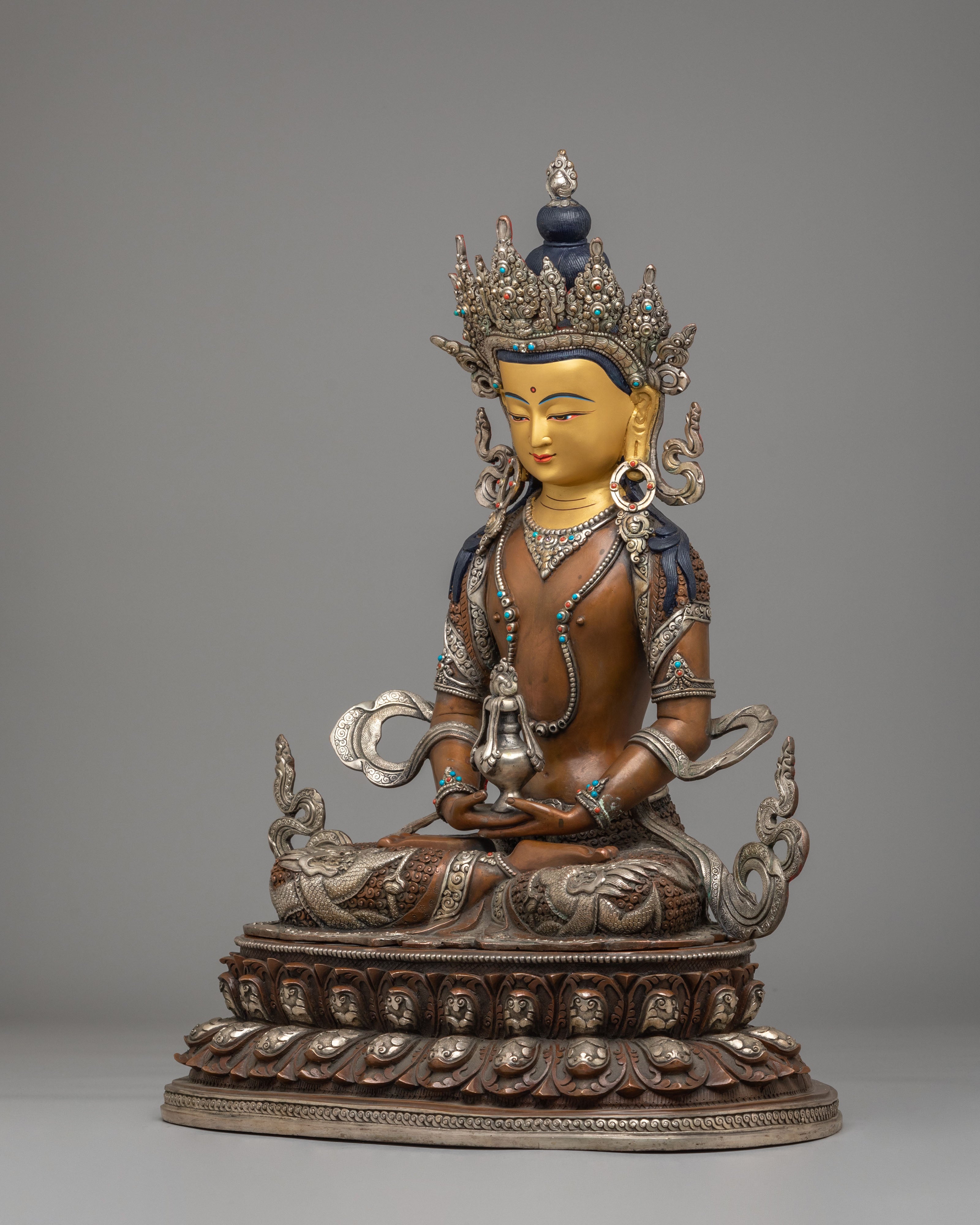 Divine Protection Amitayus Statue | Handcrafted Tibetan Deity Sculpture