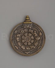 Traditional Tibetan Mirror with Zodiac Motifs 