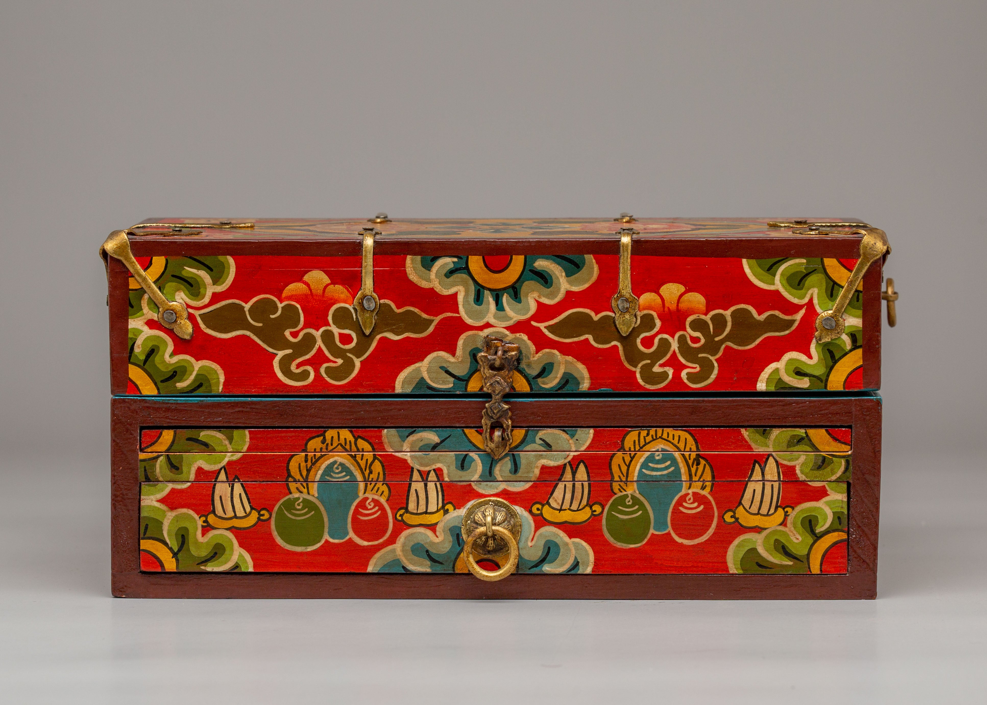 Tibetan Wooden Altar Box | Spiritual Storage Altar Box