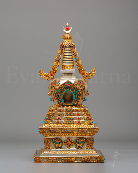 Handcrafted Enlightenment Chorten | Spiritual Stupa for Meditation
