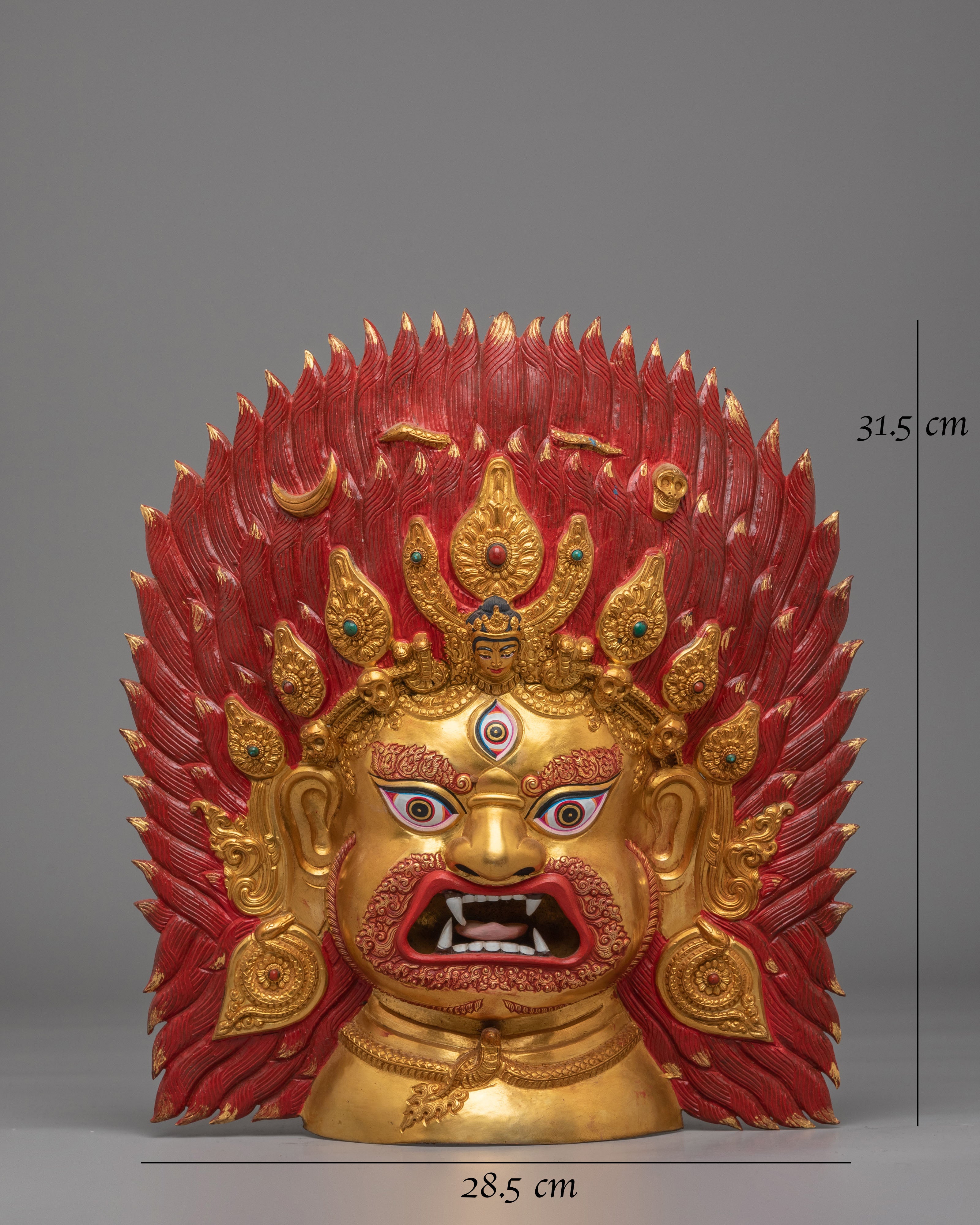 Dharmapala Mahakala Wall Hanging | Gold Plated Mahakala Wall Art