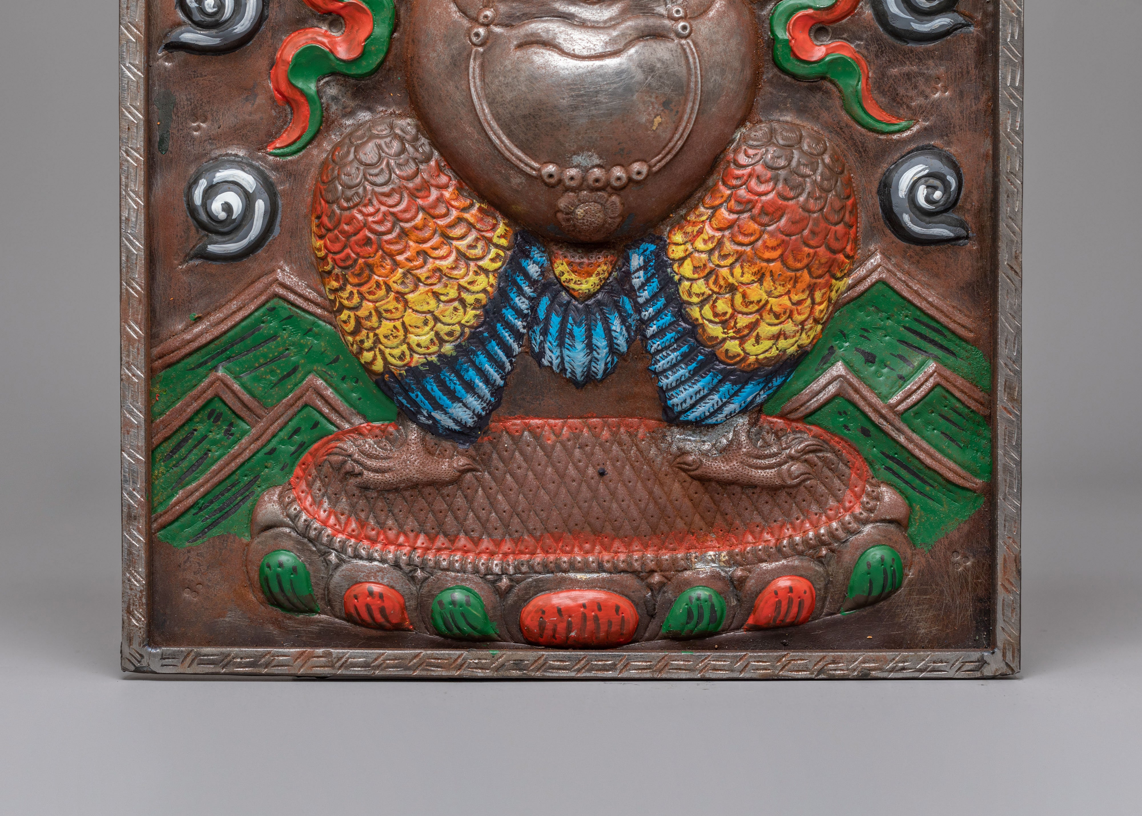 Protector Deity Garuda Wall Hanging | Iron Buddhist Artwork