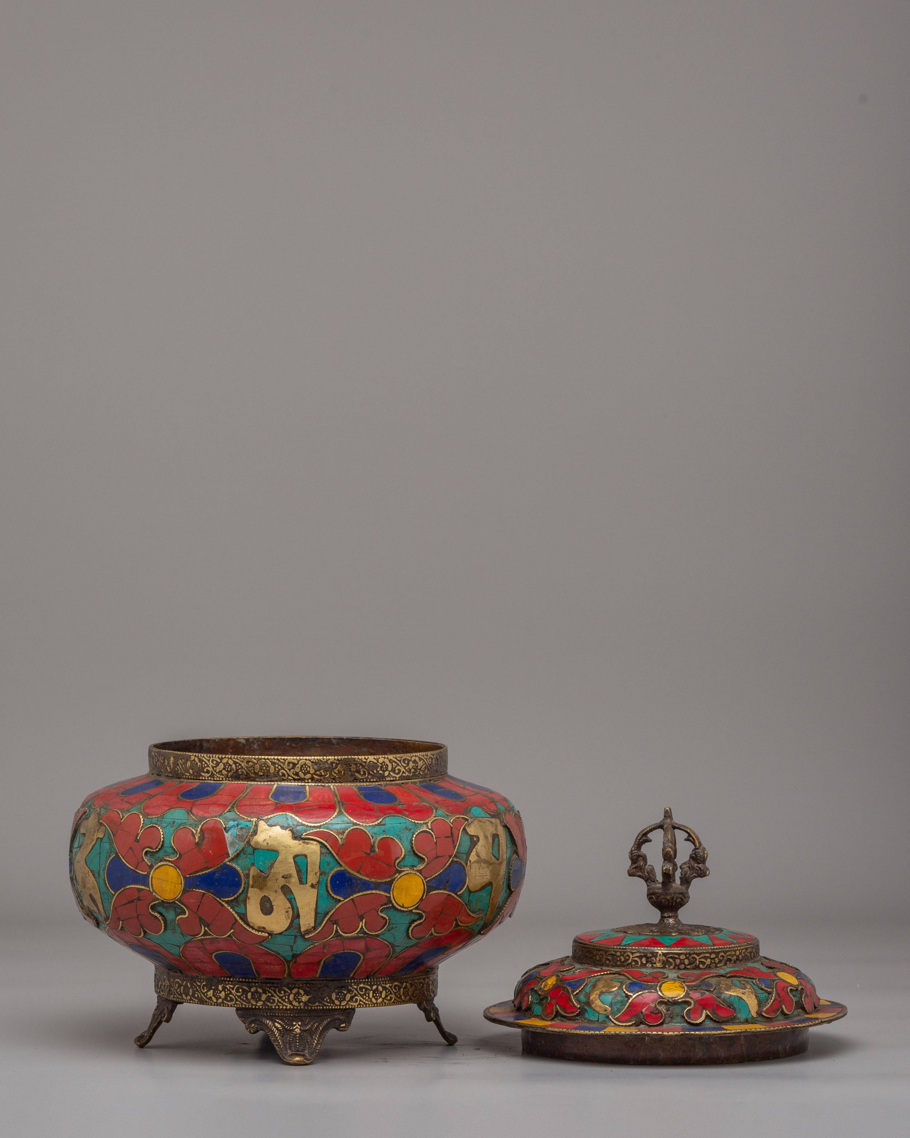 Handmade Sacred Offering Rice Pot | Tibetan Ritual Pot for Spiritual Ceremonies