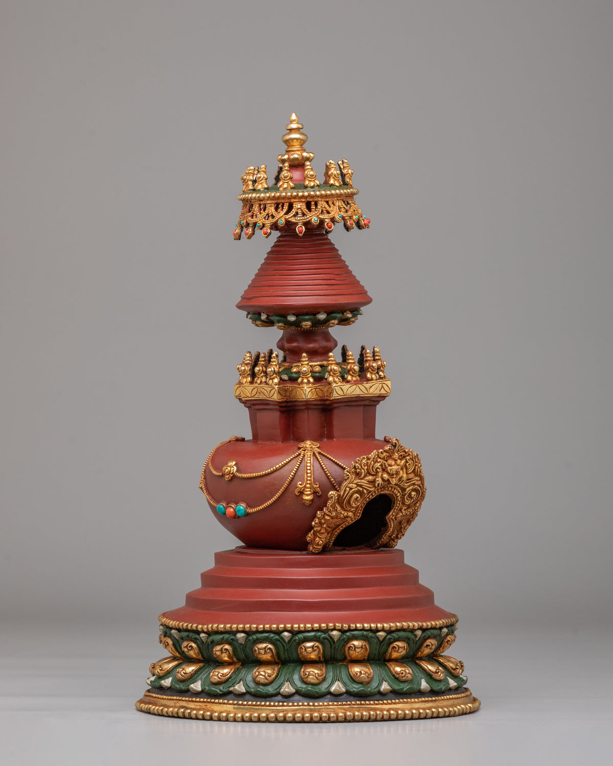 Traditional Altar Kadampa Chorten | Spiritual Decor for Meditation Spaces