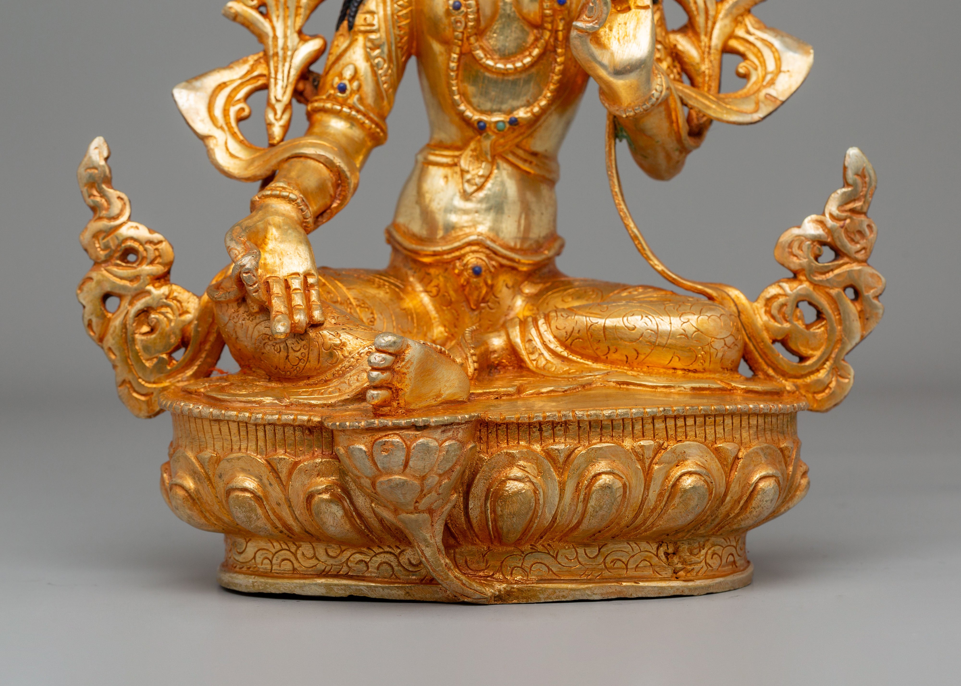 Vajrayana Green Tara Compassion Deity Statue | Tibetan Handmade Art