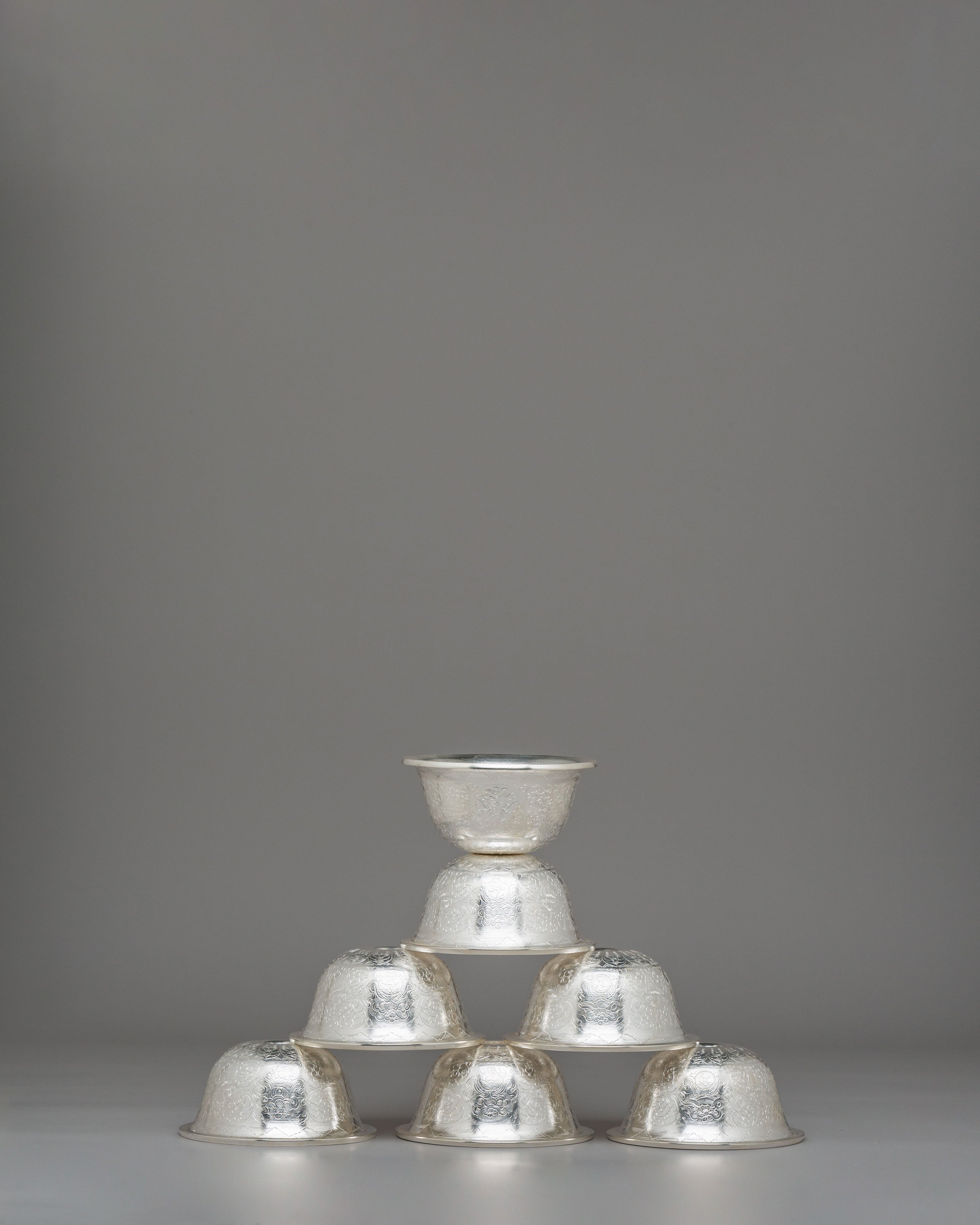 Traditional Altar Offering Bowls Set | Tibetan Meditation Set