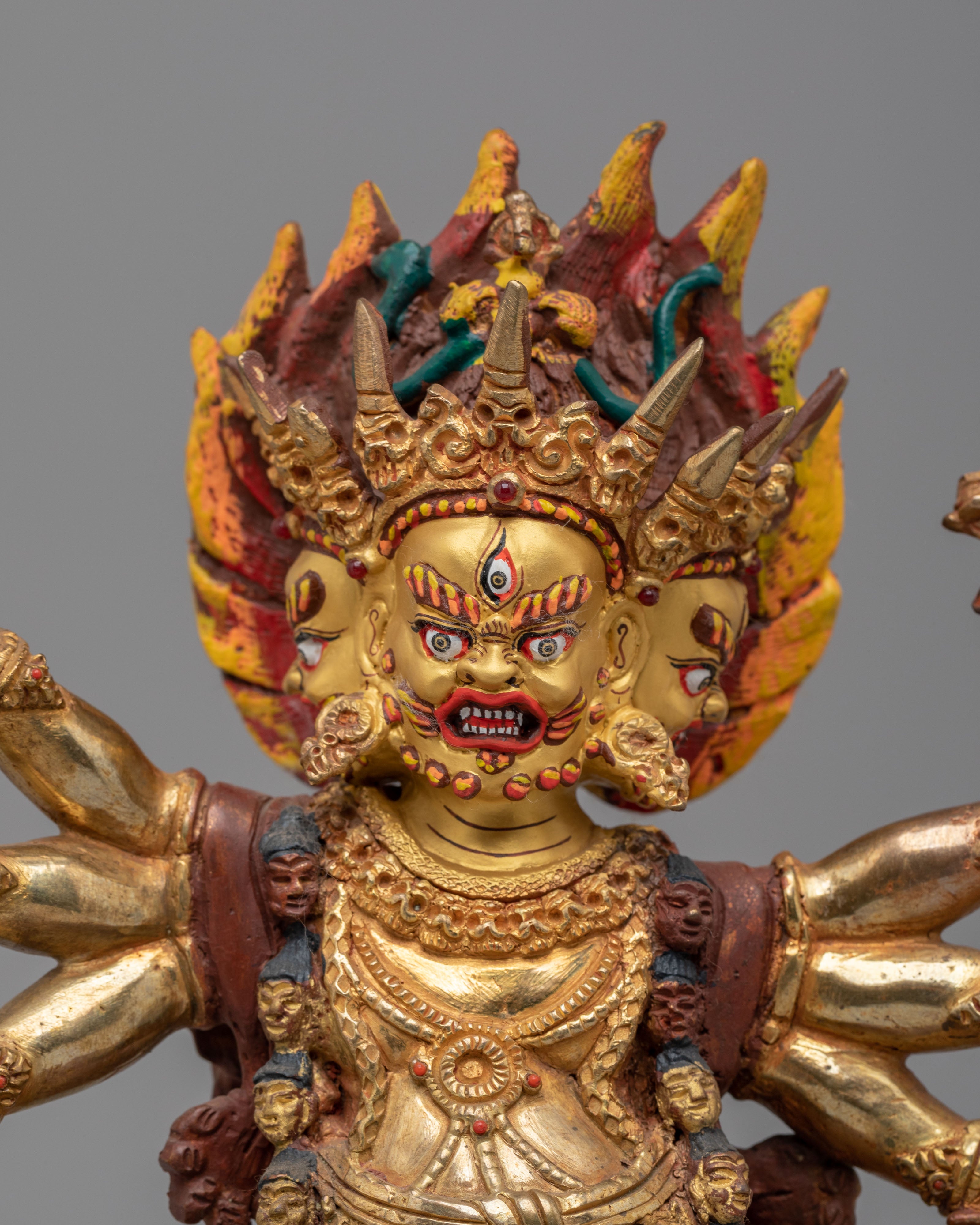 Six Armed Mahakala Statue for Protection | Wrathful Deity