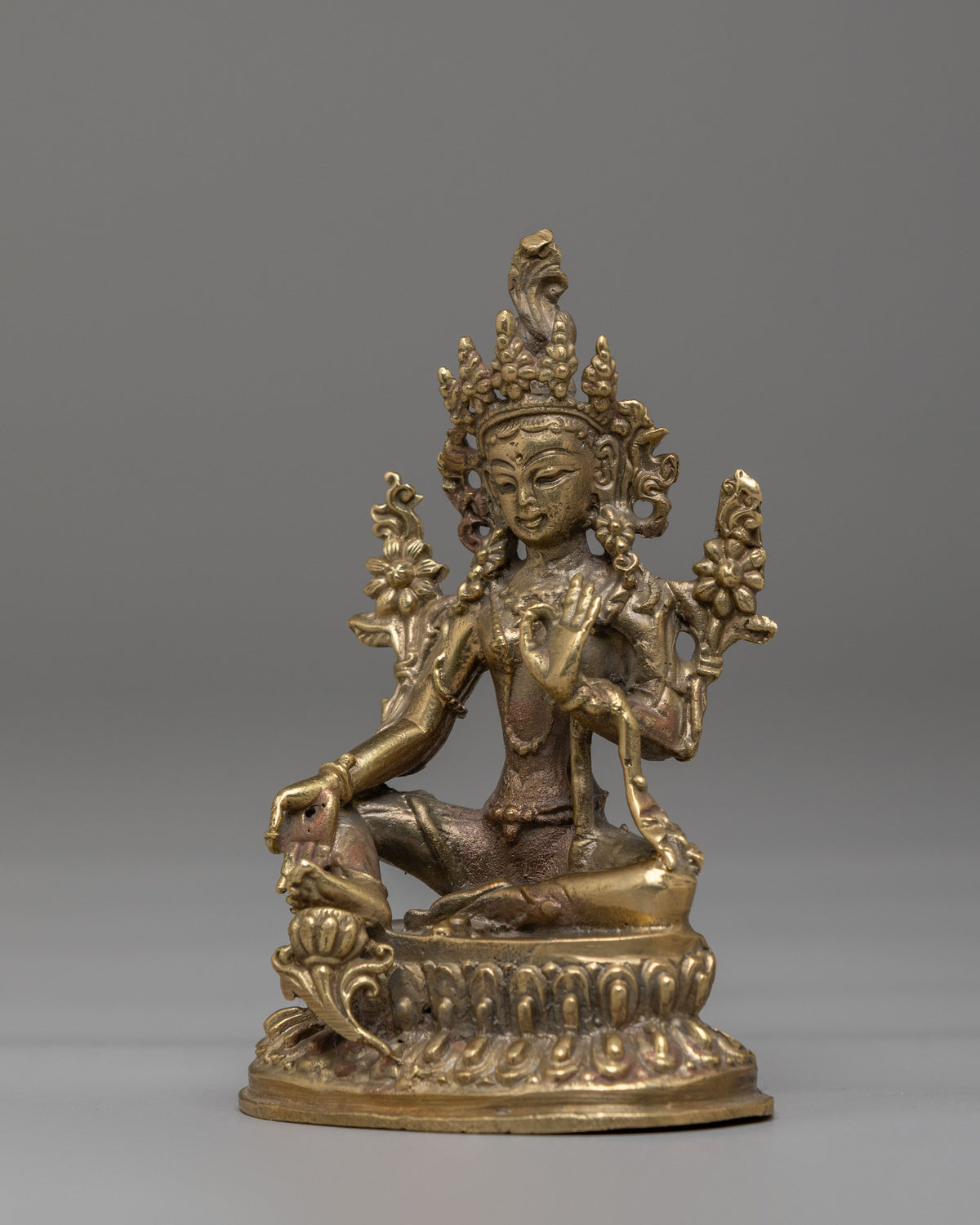 Traditional Green Tara Buddhist Sculpture | Spiritual Home Decor