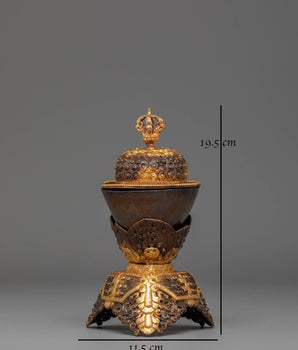 Tibetan Buddhist Kapala for Ceremonies | Sacred Tibetan Offering Vessel