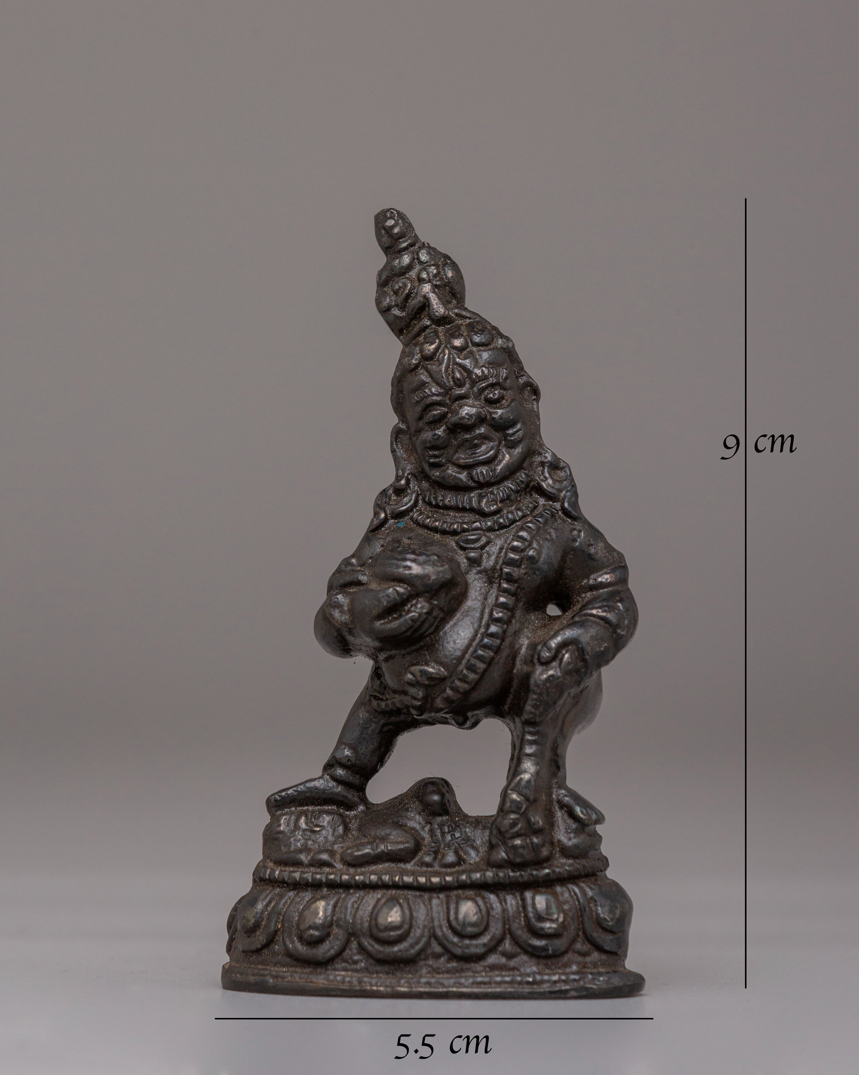 Traditional Black Dzambhala Deity Statue | Handcrafted Iron Sculpture