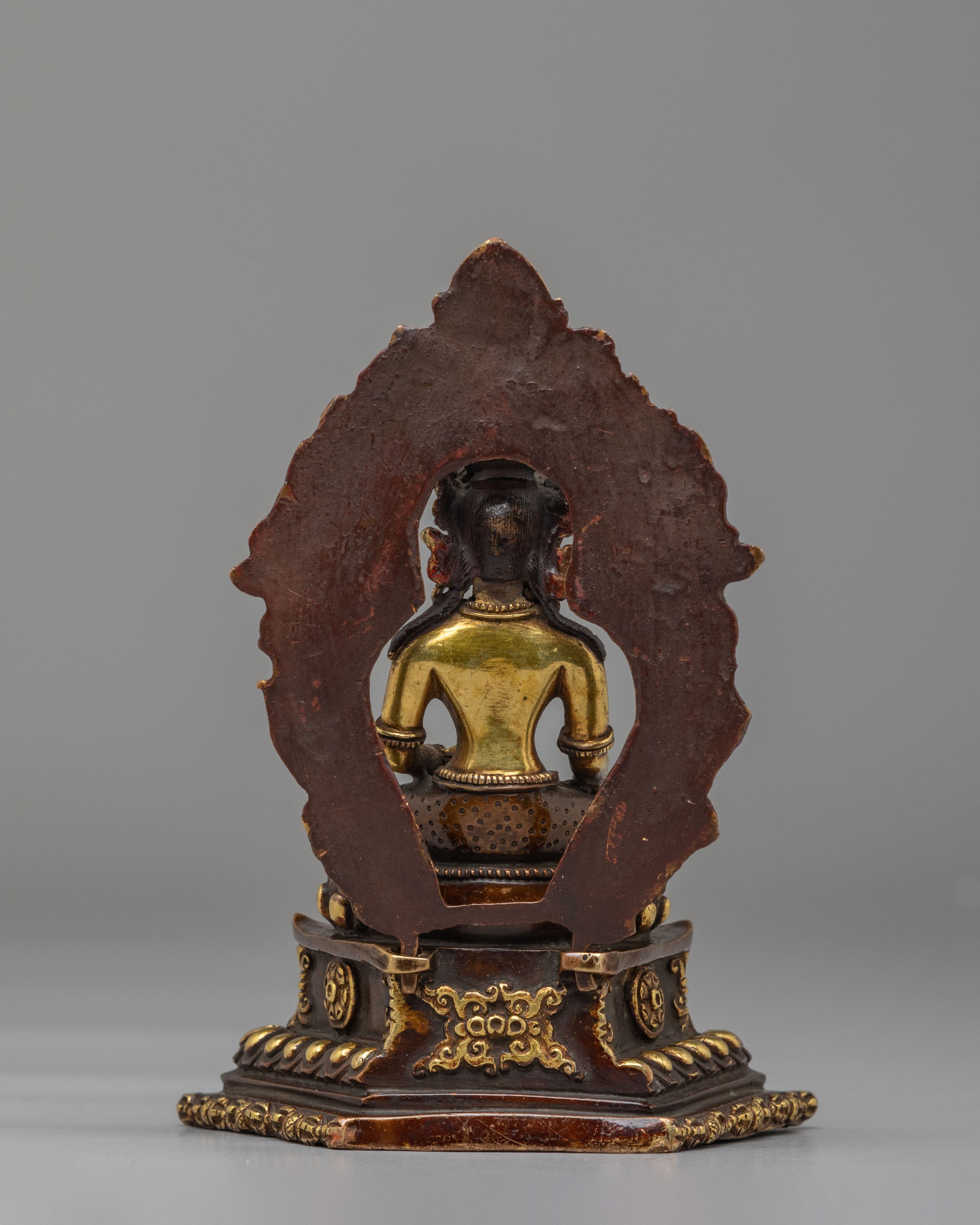 Crown Shakyamuni Buddha on Throne Statue | Symbol of Serenity and Wisdom
