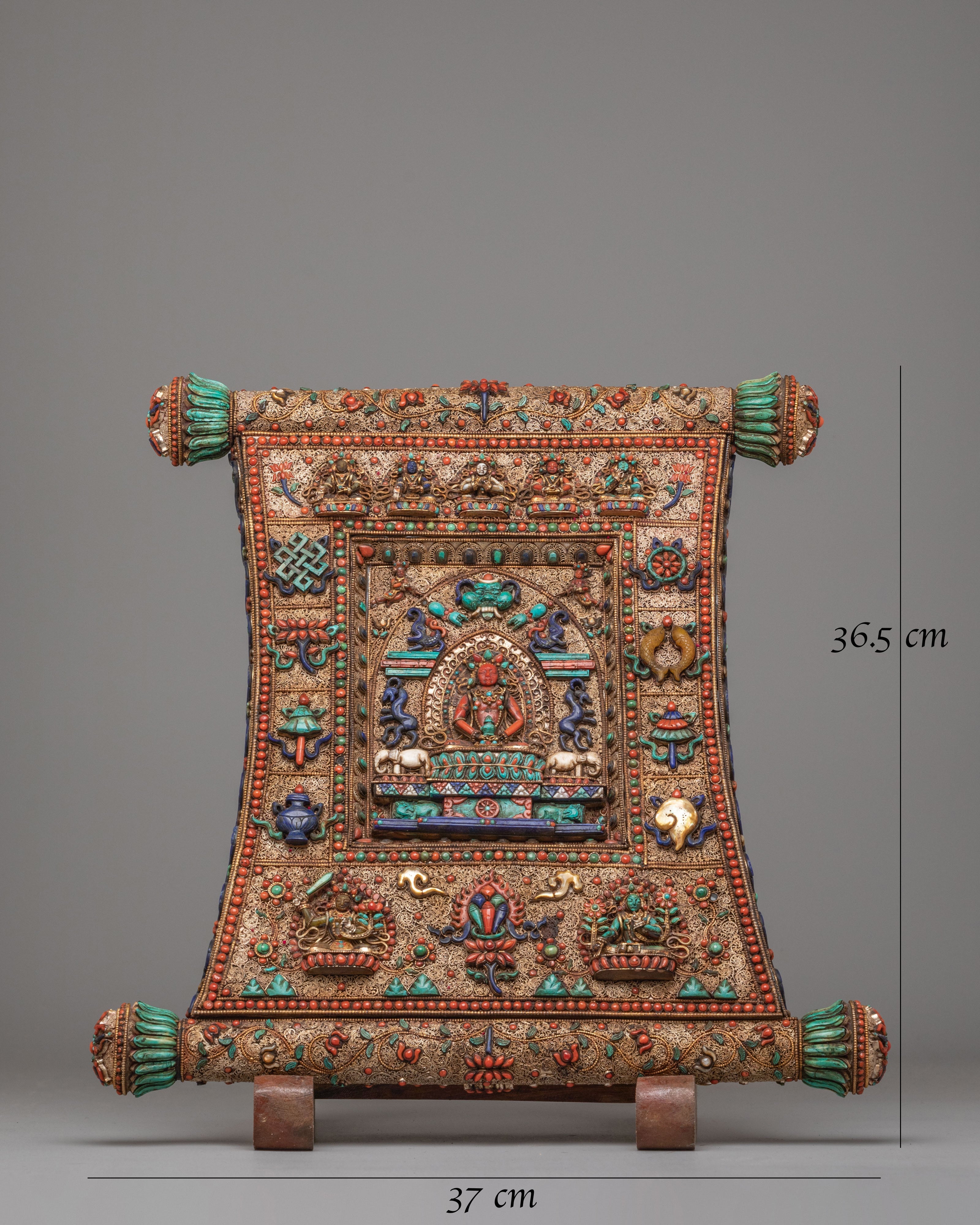 Exclusive Himalayan Metal Thangka | Exclusive Silver and Gemstone Metal Thangka