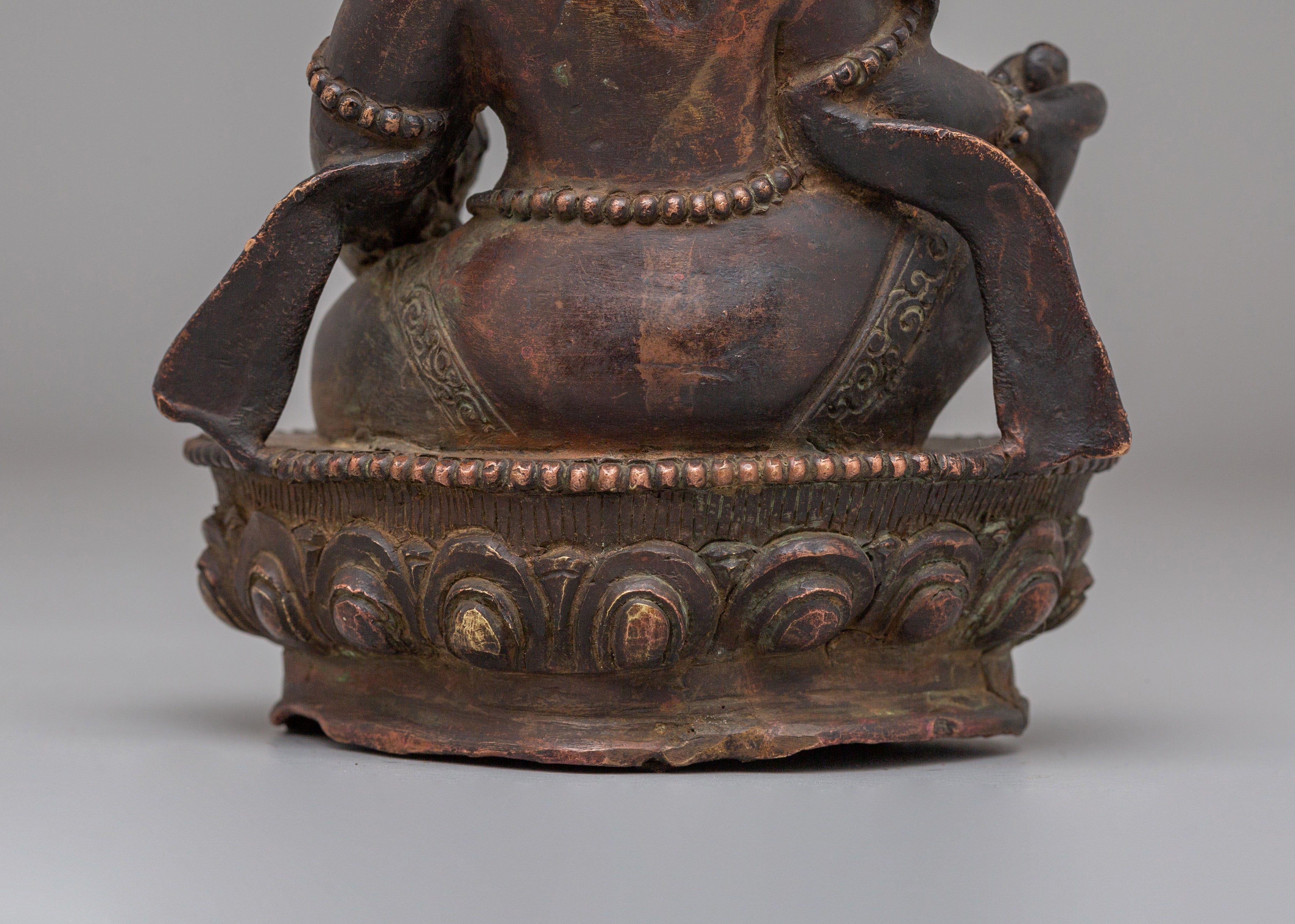 Dzambhala Sacred Wealth Protector Sculpture | Buddhist Decor for Abundance