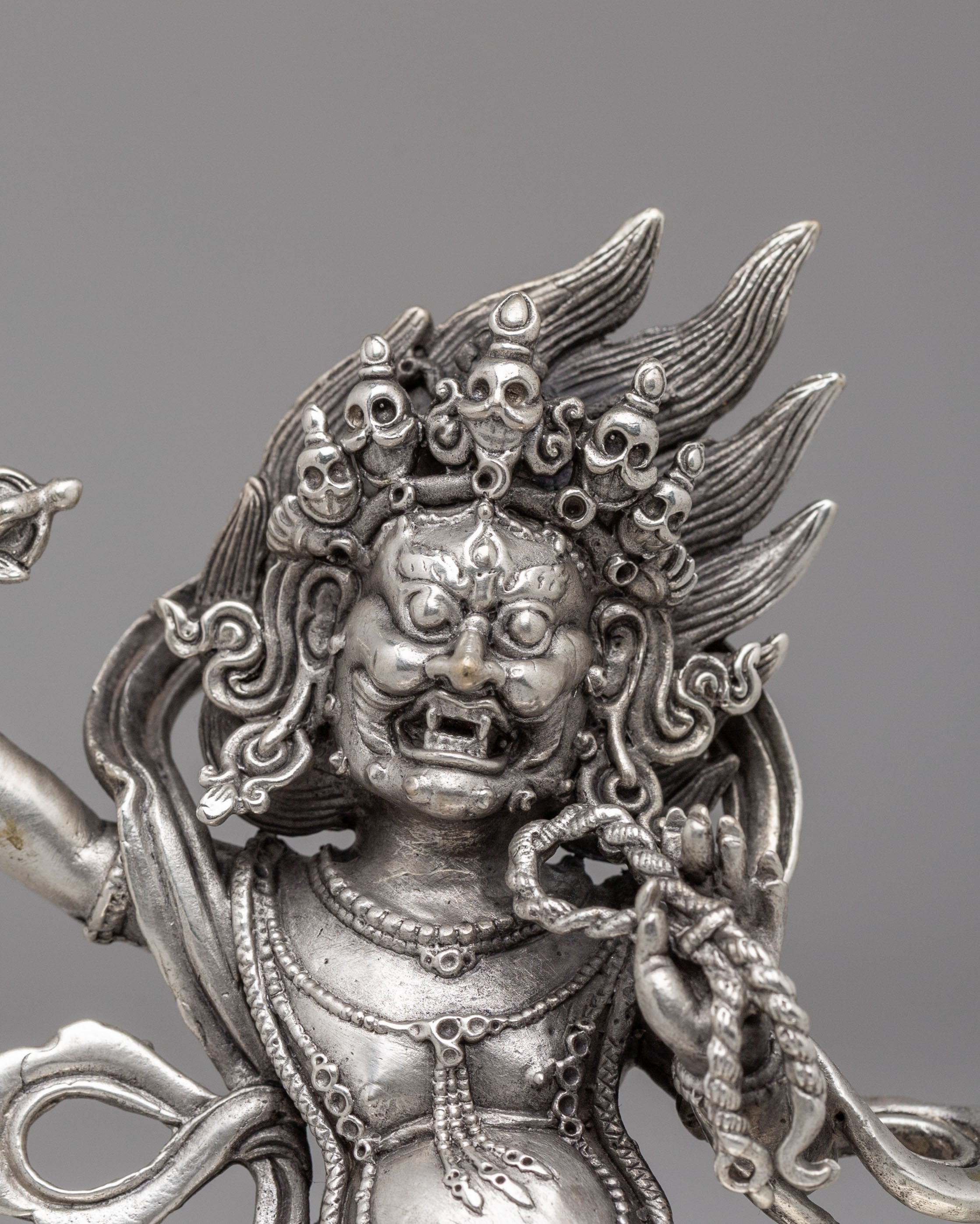 Vajrayana Protector Deity Vajrapani Statue | Sacred Buddhist Bodhisattva Sculpture