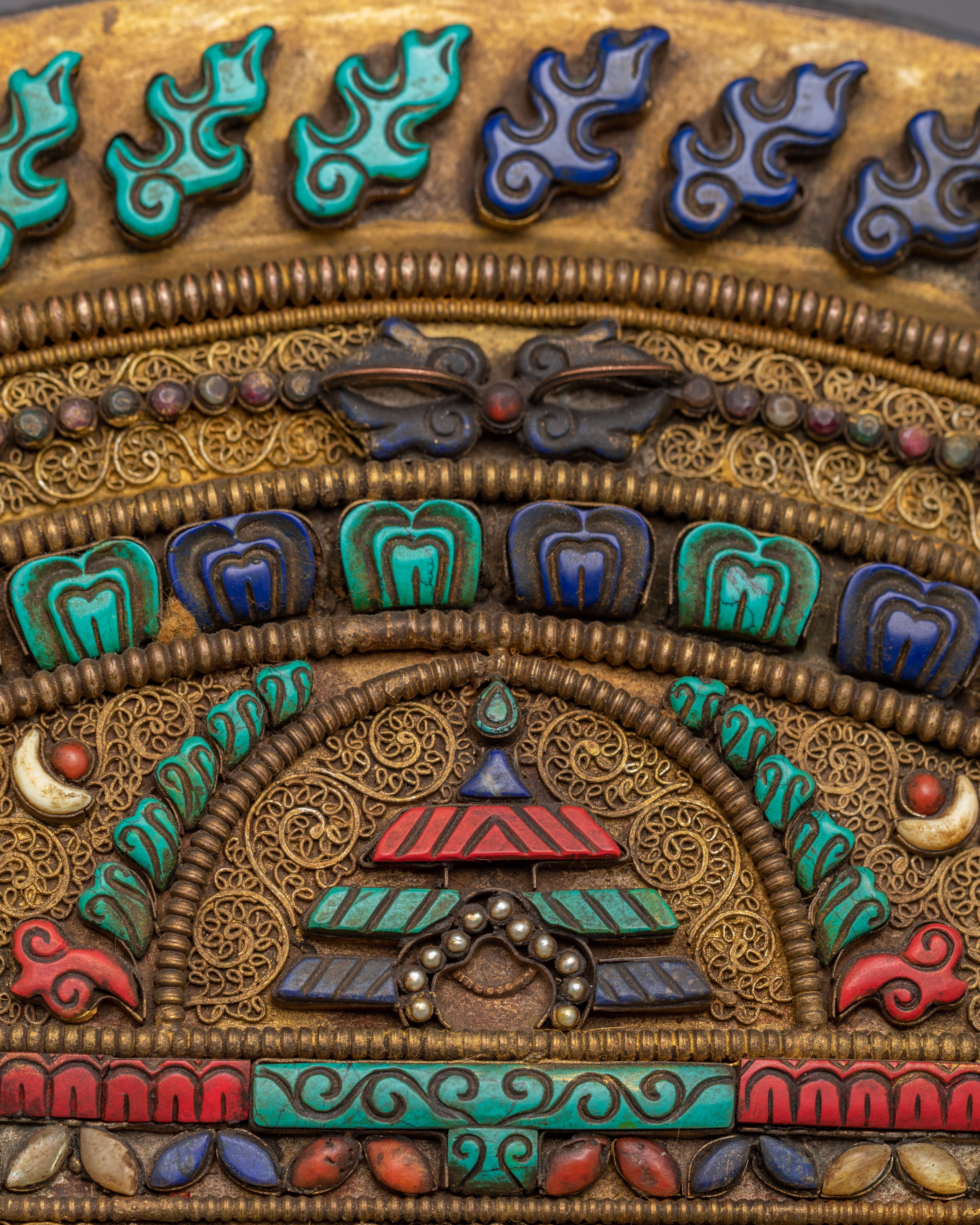 Nepalese Mandala with Stand | Copper Mandala Art