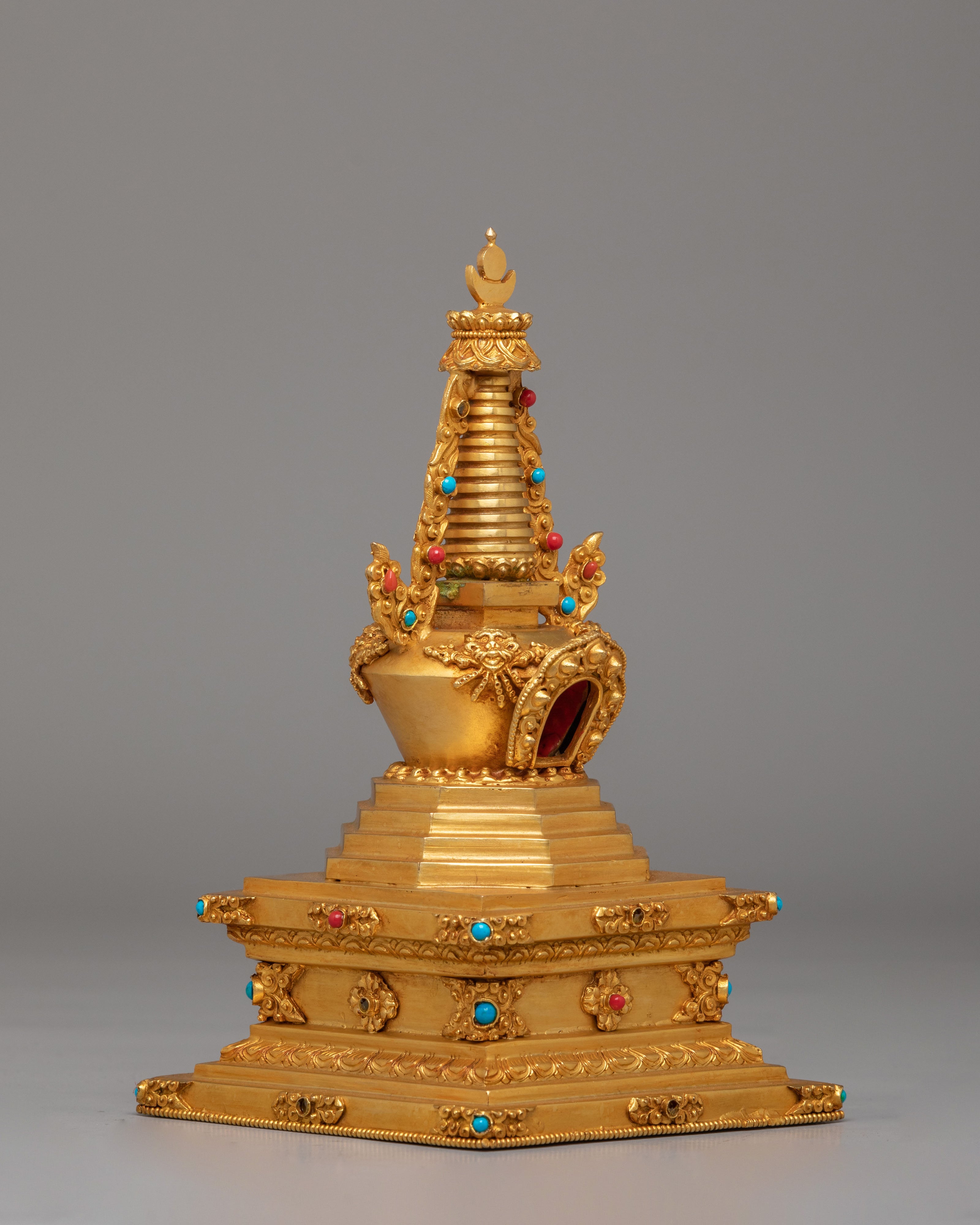 Gold Plated Tibetan Reconciliation Stupa | Stupa of Reconciliation