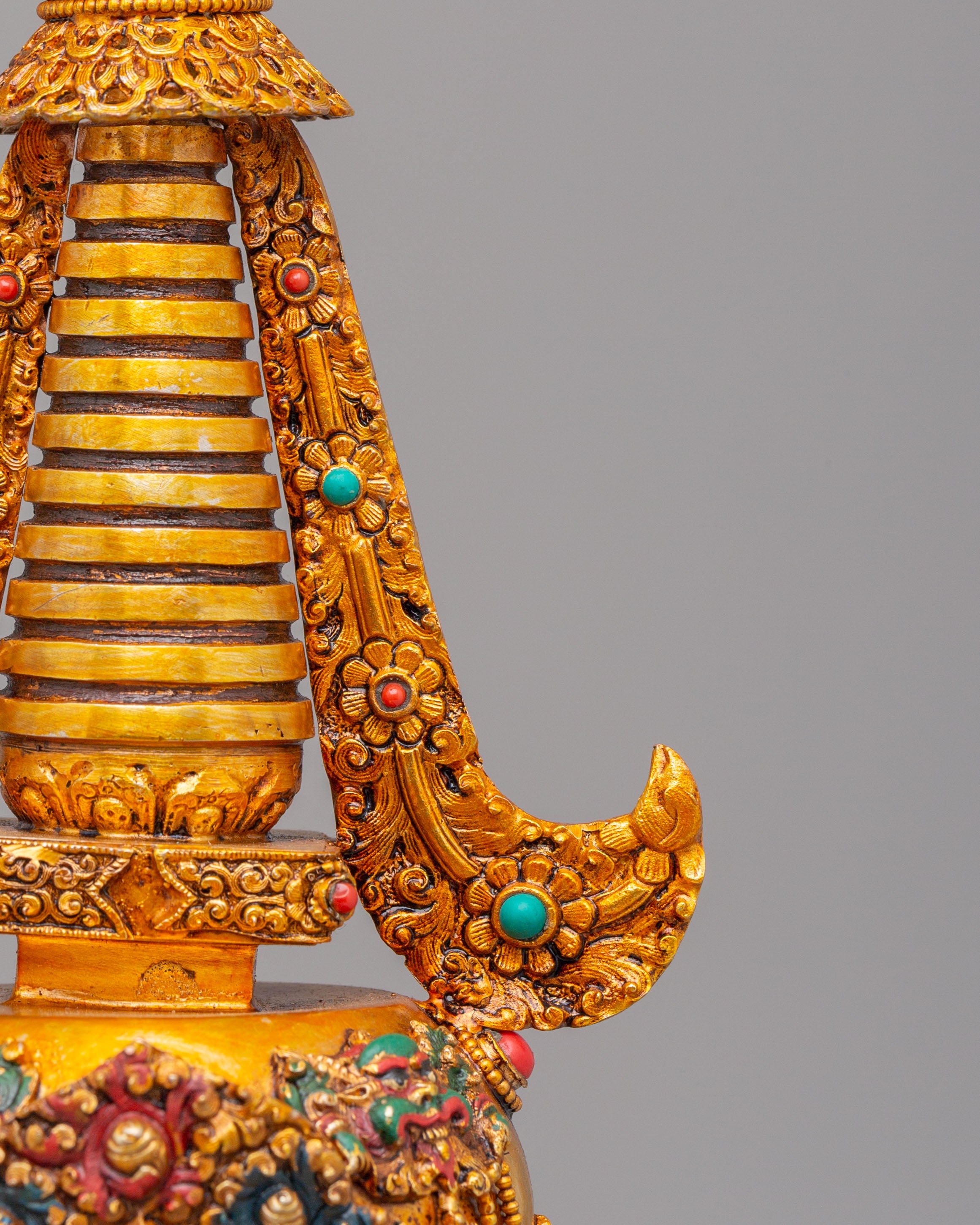 Tibetan Altar Enlightenment Chorten | Handcrafted Buddhist Decor