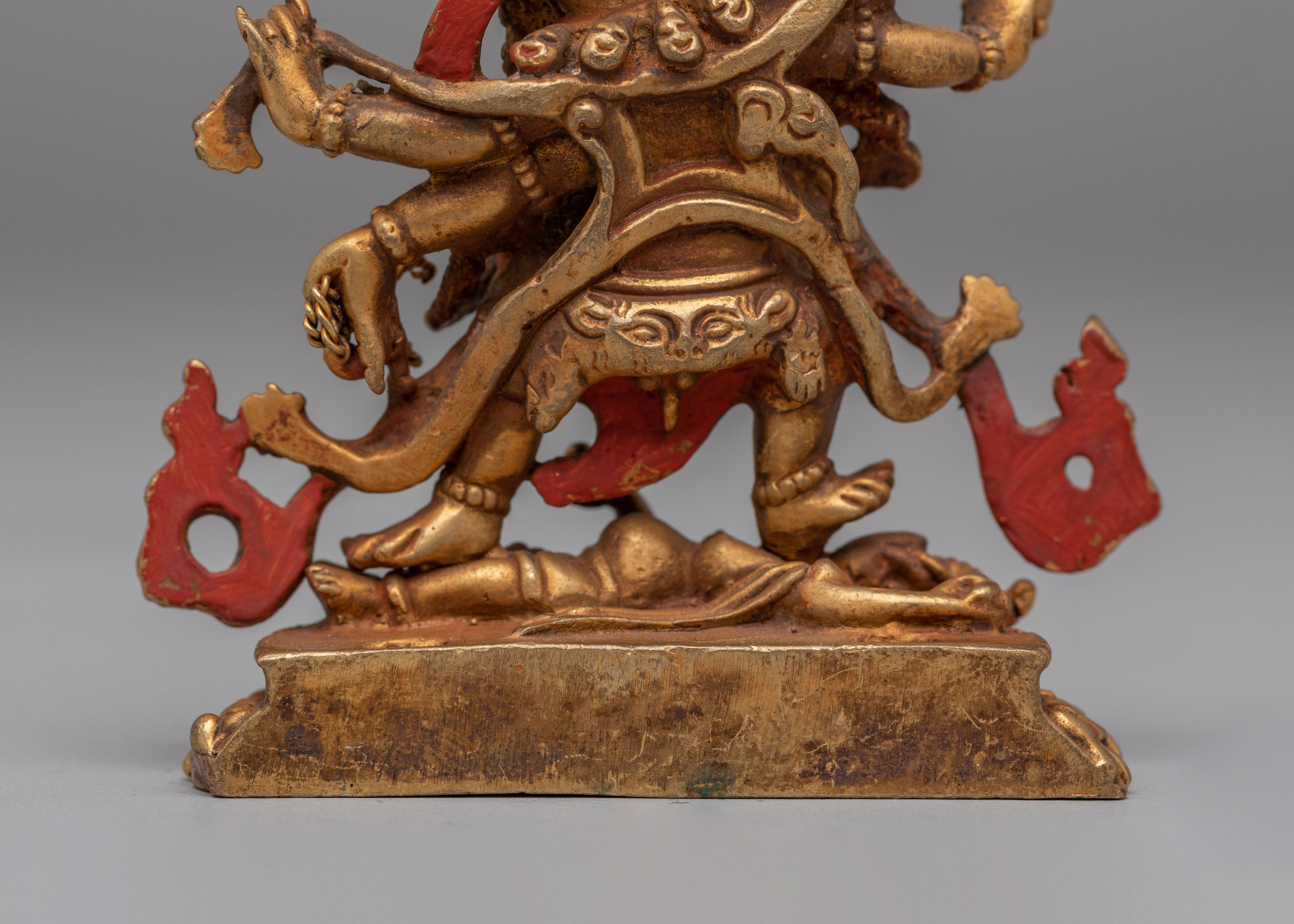 Six-Armed Mahakala Statue for Protection | Wrathful Deity Sculpture