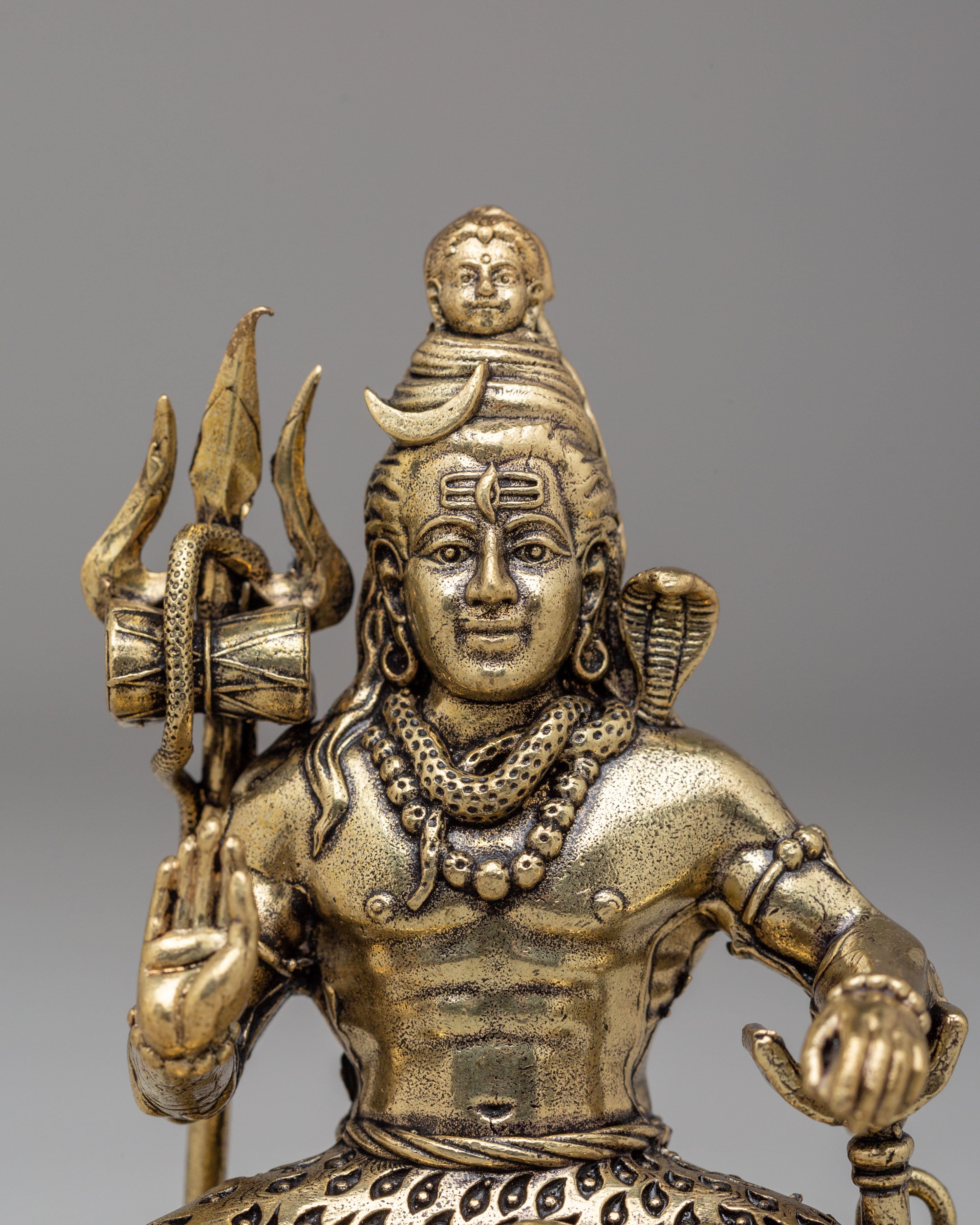 Handcrafted Lord Shiva With Trishul Statue | Hindu God Sculpture