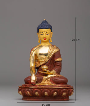Handcrafted Shakyamuni Buddha Copper Sculpture | Sacred Tibetan Icon