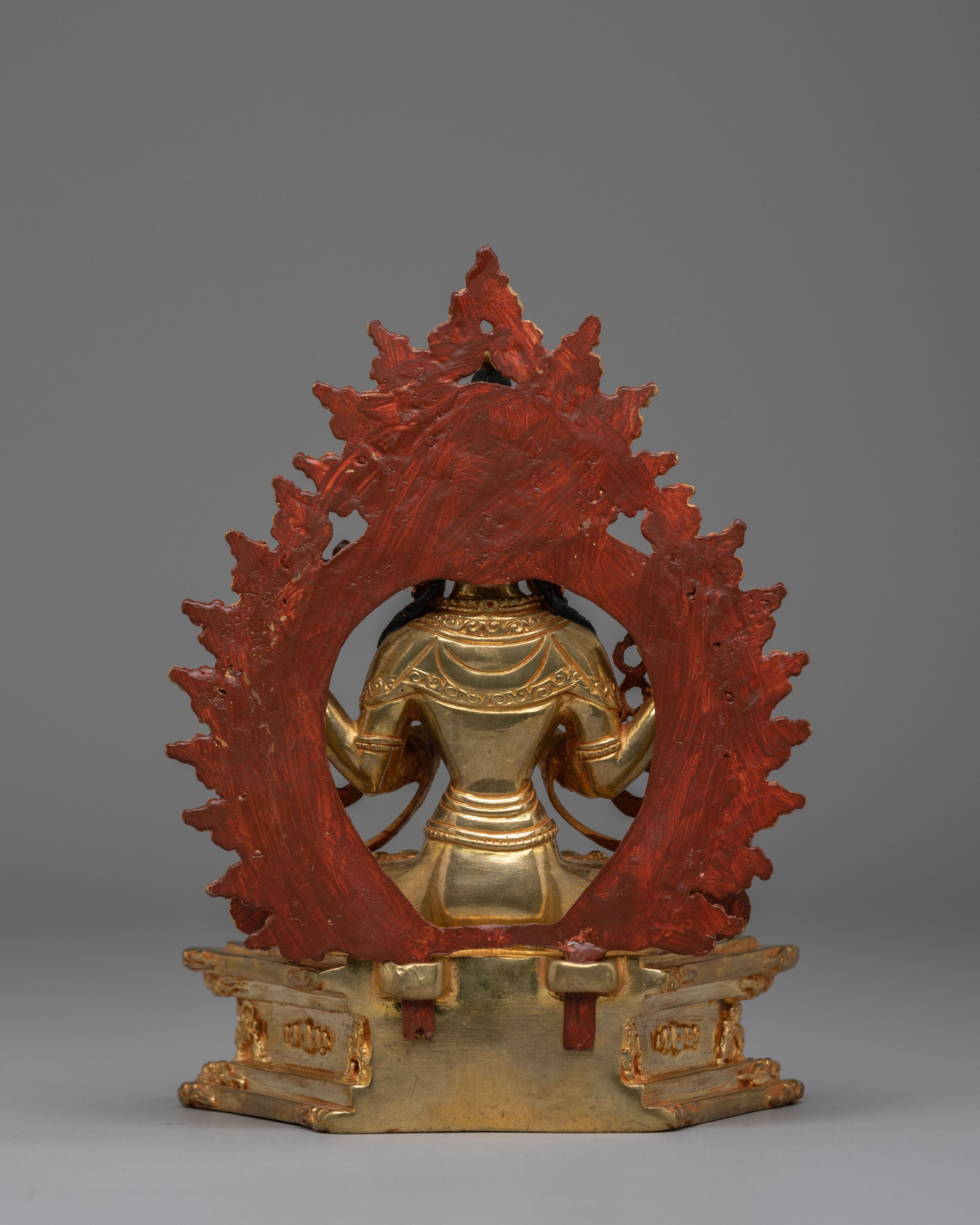 Spiritual Chenrezig on Throne Statue | Symbol of Compassion & Protection