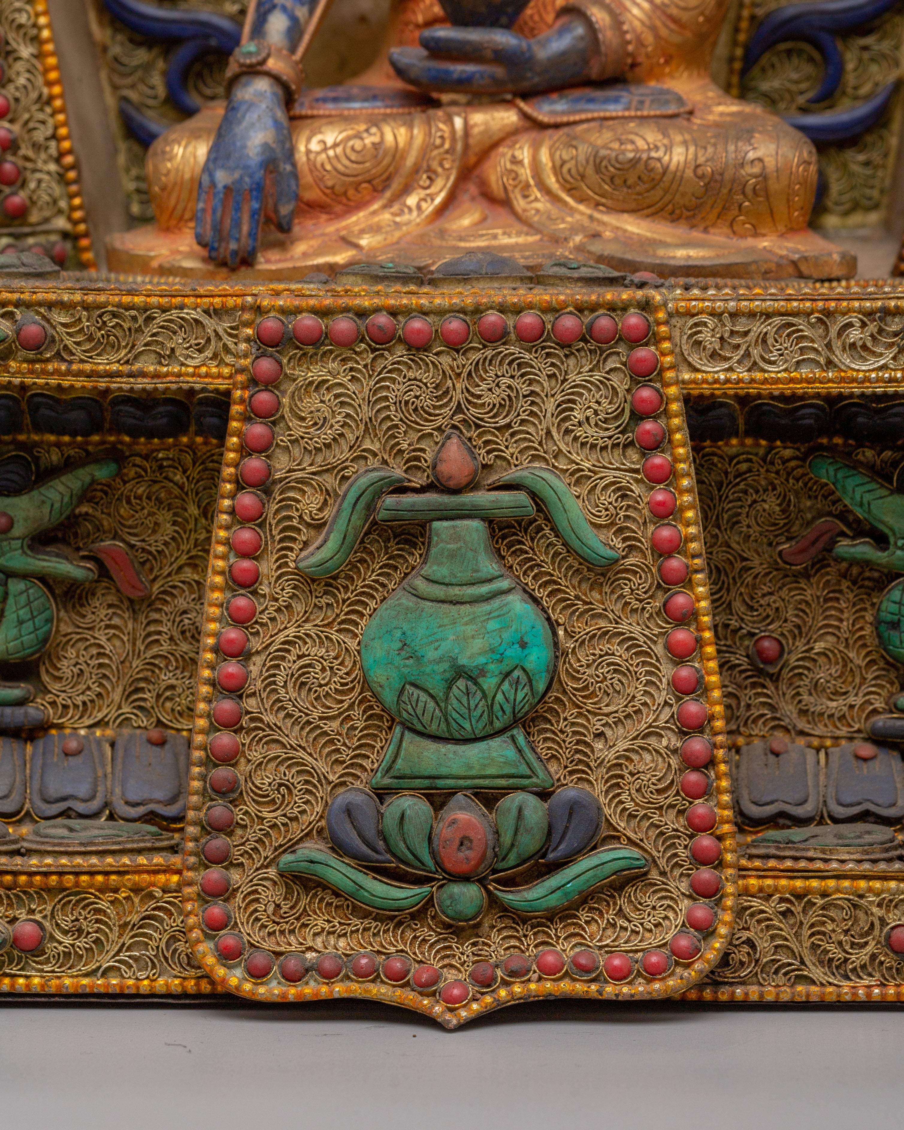 Crown Shakyamuni Buddha With Altar Box | Handcrafted Spiritual Artwork for Meditation and Home Decor