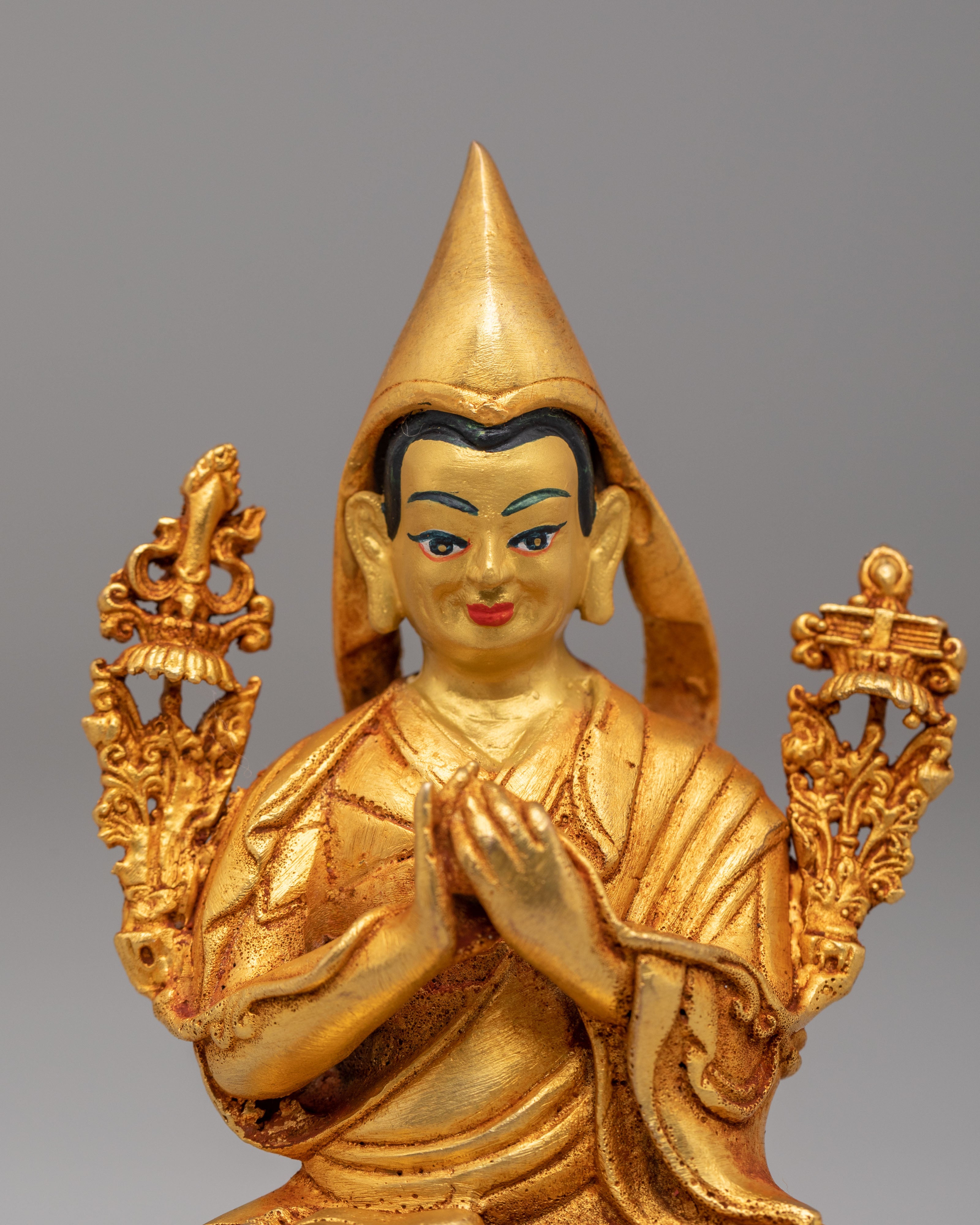 Sacred Tsongkhapa Statue | Tibetan Buddhist Master Sculpture