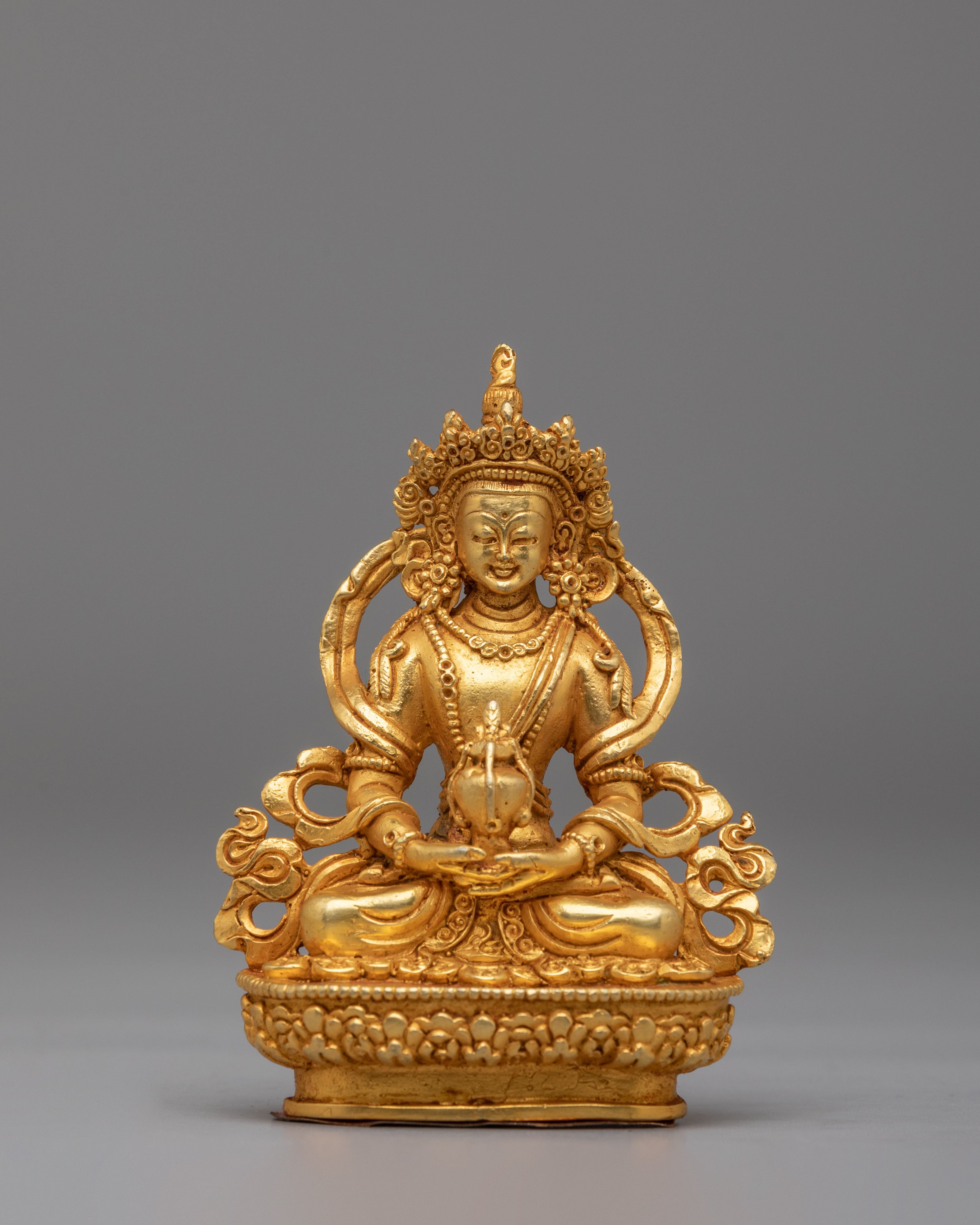 Himalayan Six Deities Statue Set | Gold Plated Buddhist Altar Decor