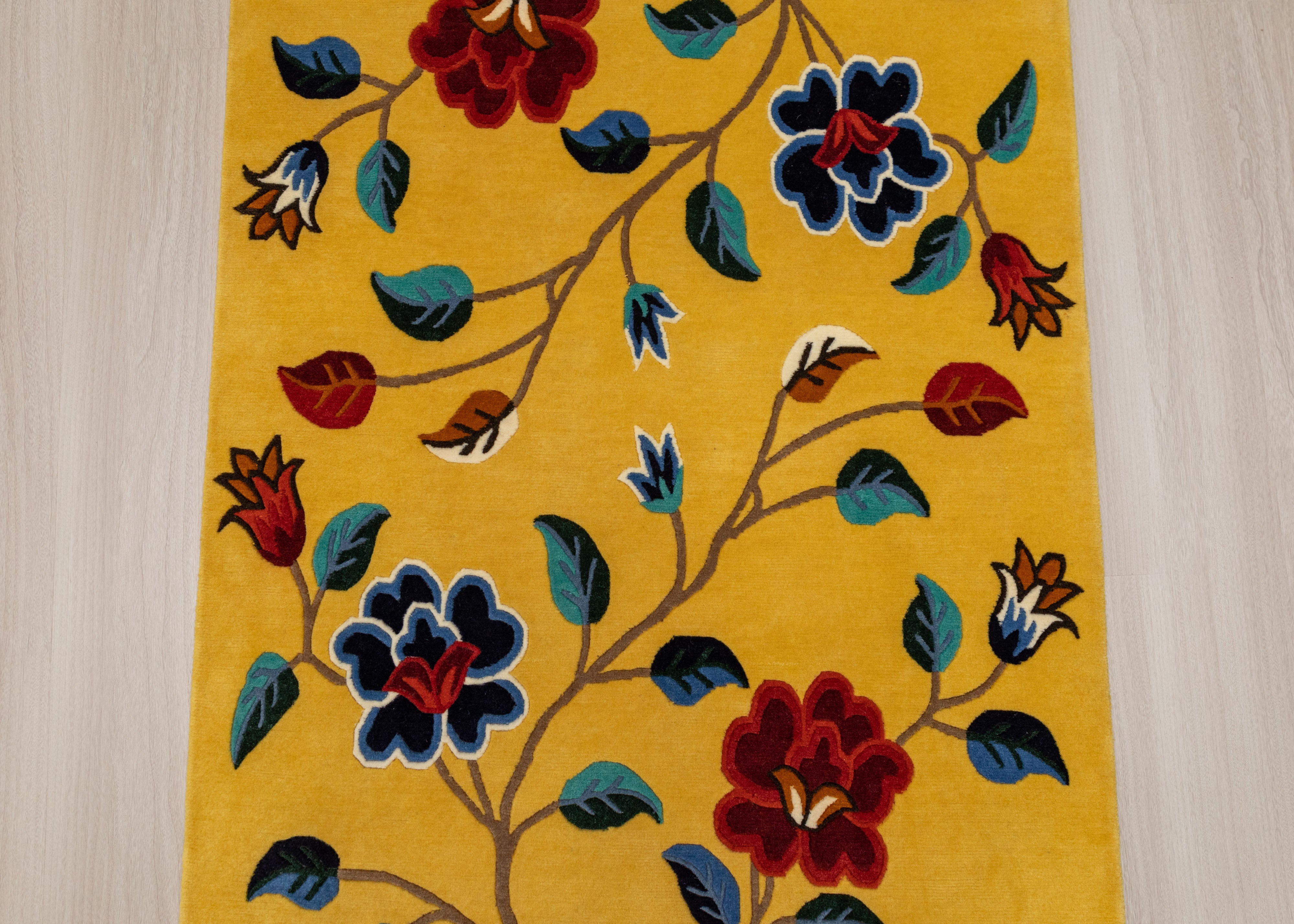 Handcrafted Floral Rug | Sacred Home Decor