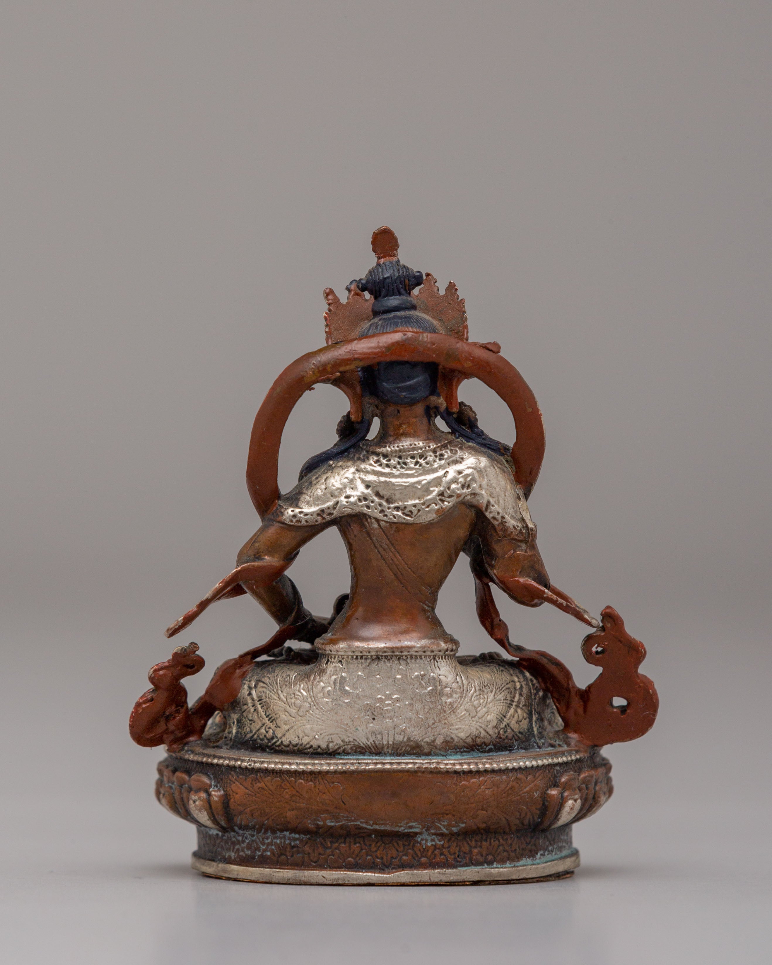 Vajrasattva Purification Buddha Statue | Silver Plated Buddhist Figure