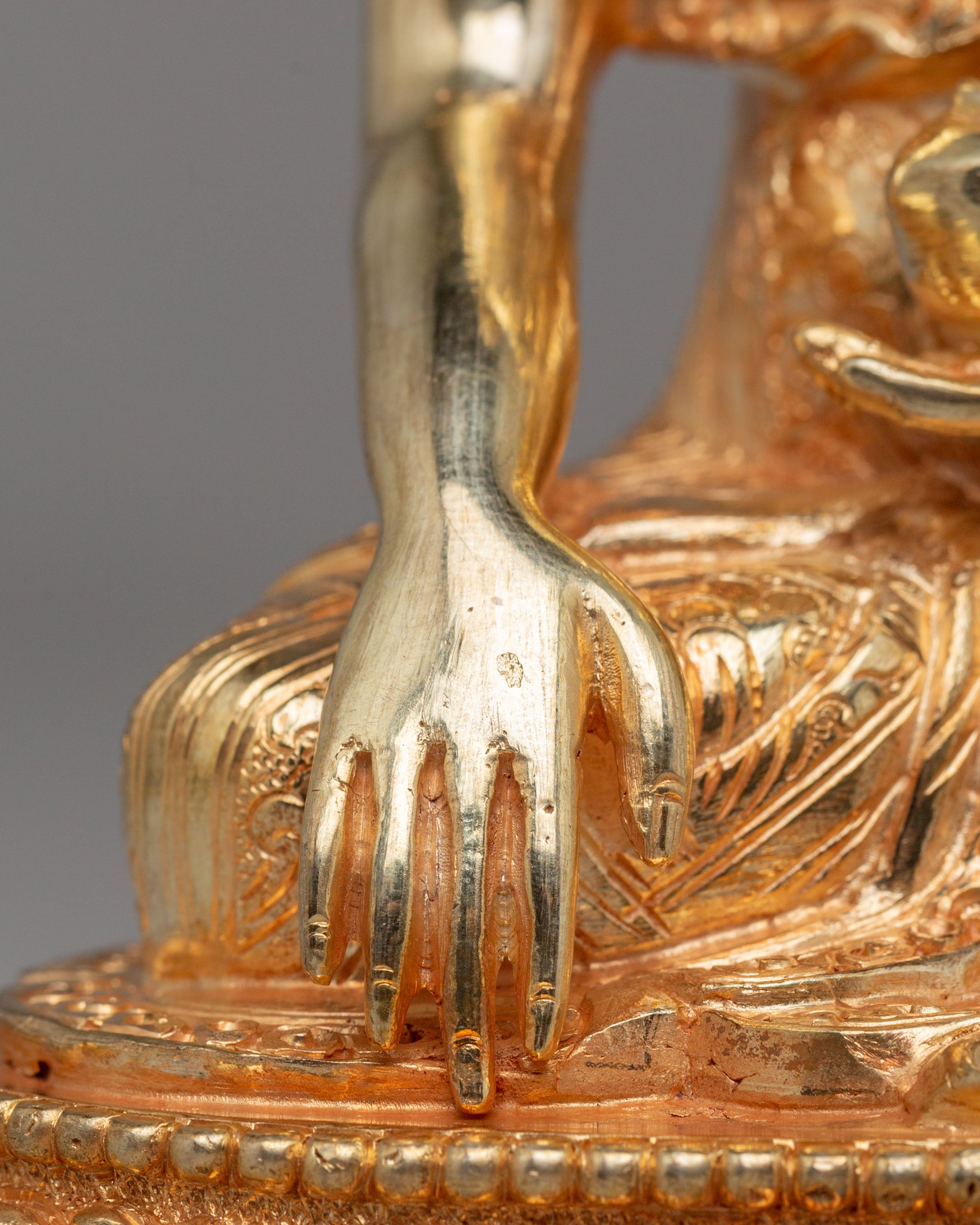 Sage Shakyamuni Buddha Figurine | 24K Gold Plated Buddhist Sculpture