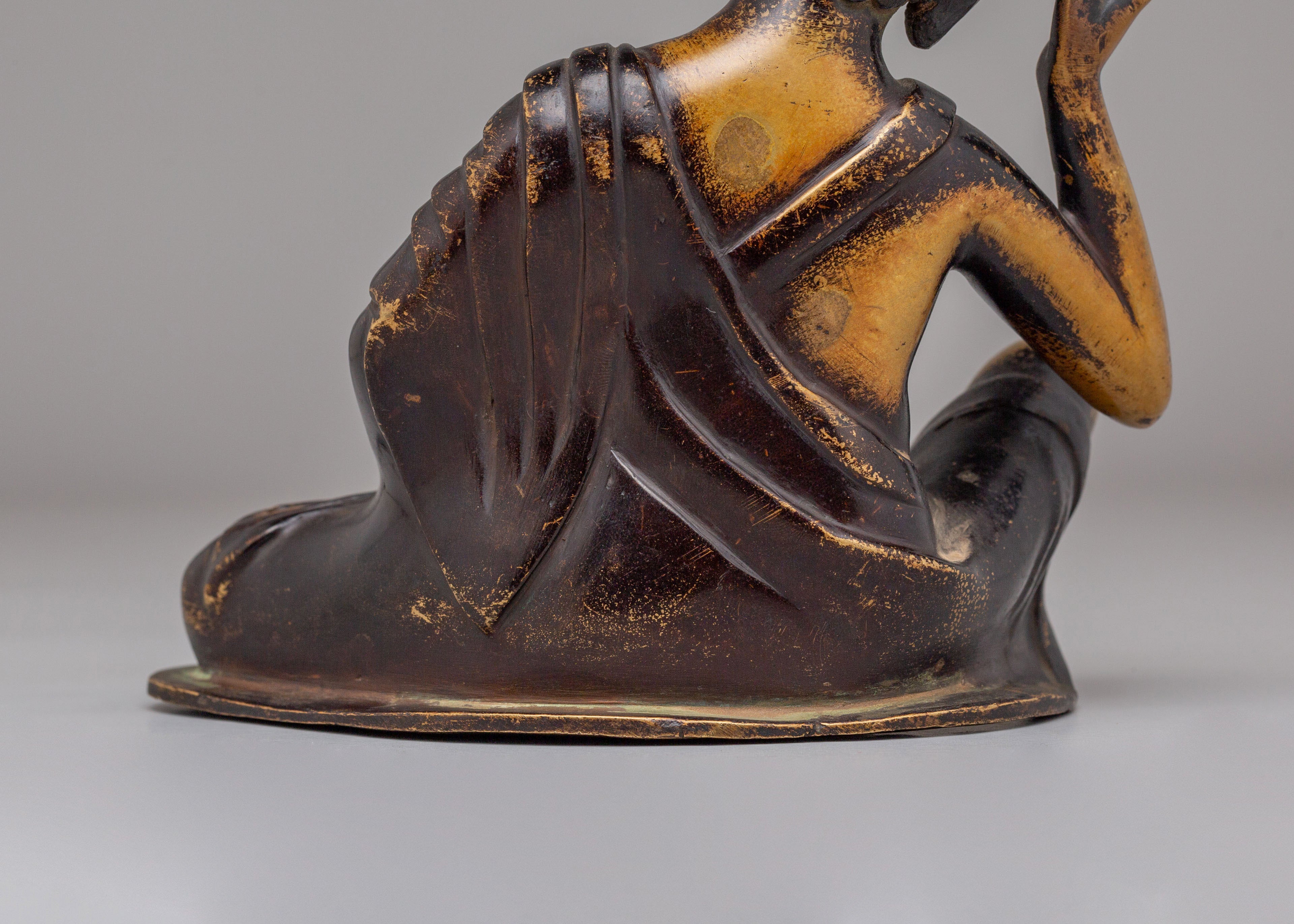 Buddhist Milarepa Yogi Statue | Handmade Copper Body Statue