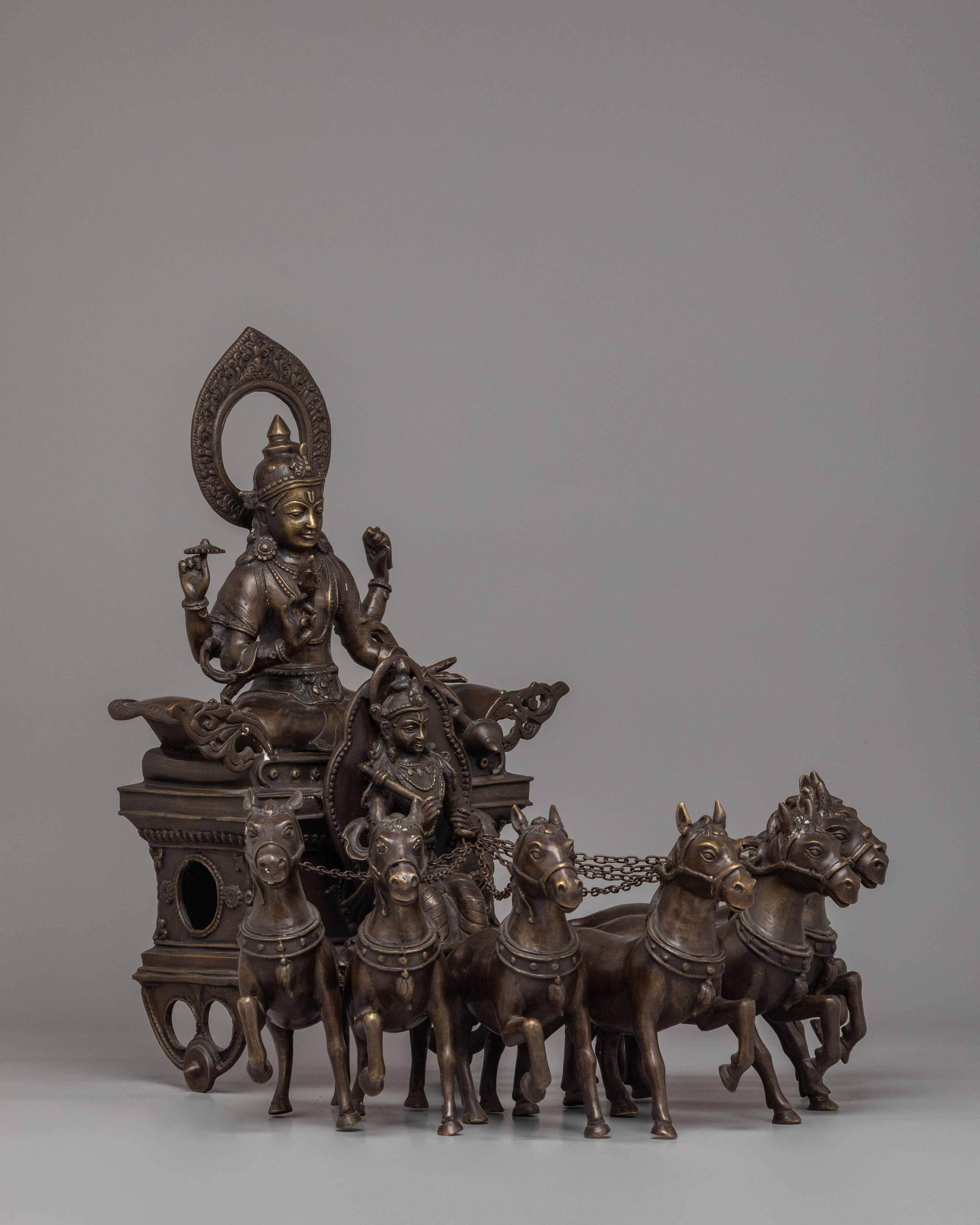 Surya Narayan Statue | Handcrafted Bronze Sun God Chariot Sculpture