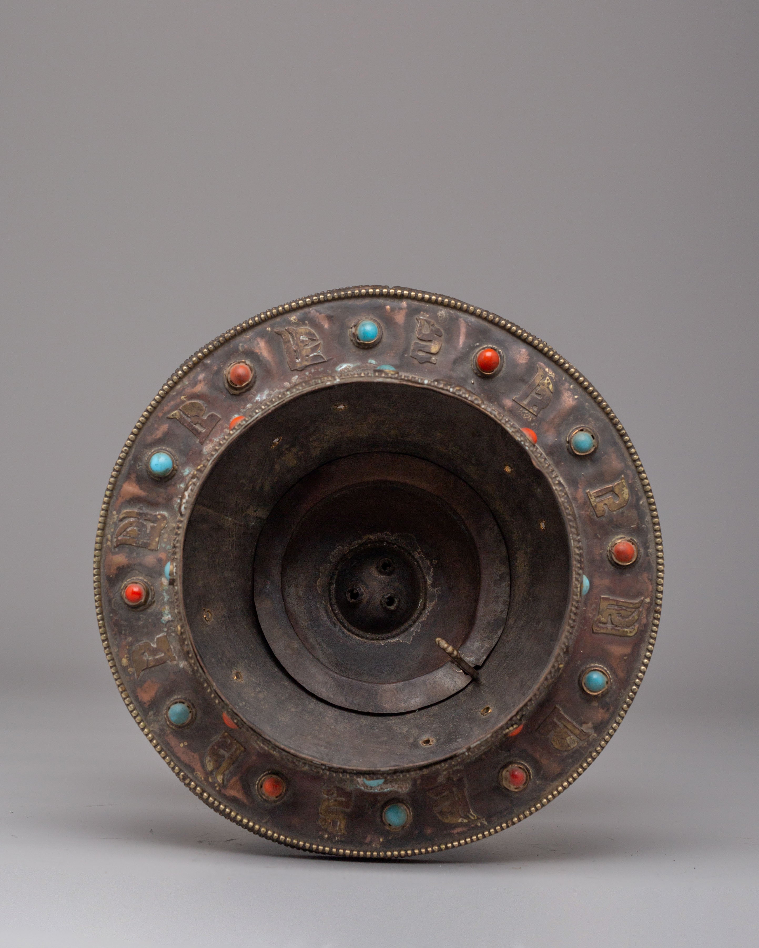 Incense Holder For Ritual | Copper Body With Gemstones